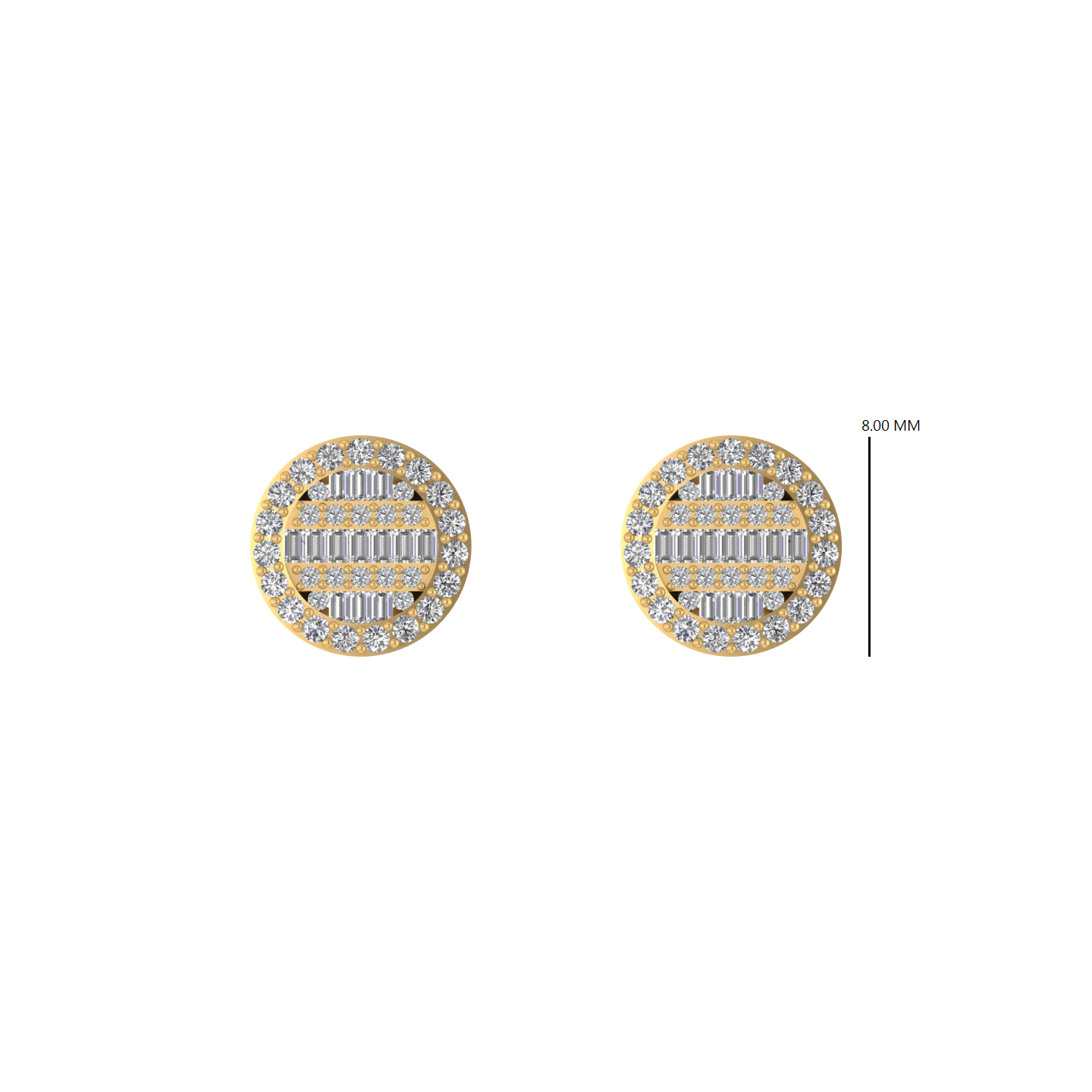 Opulent Orbits: 14K Gold Round Stud Earrings for Elevated Elegance