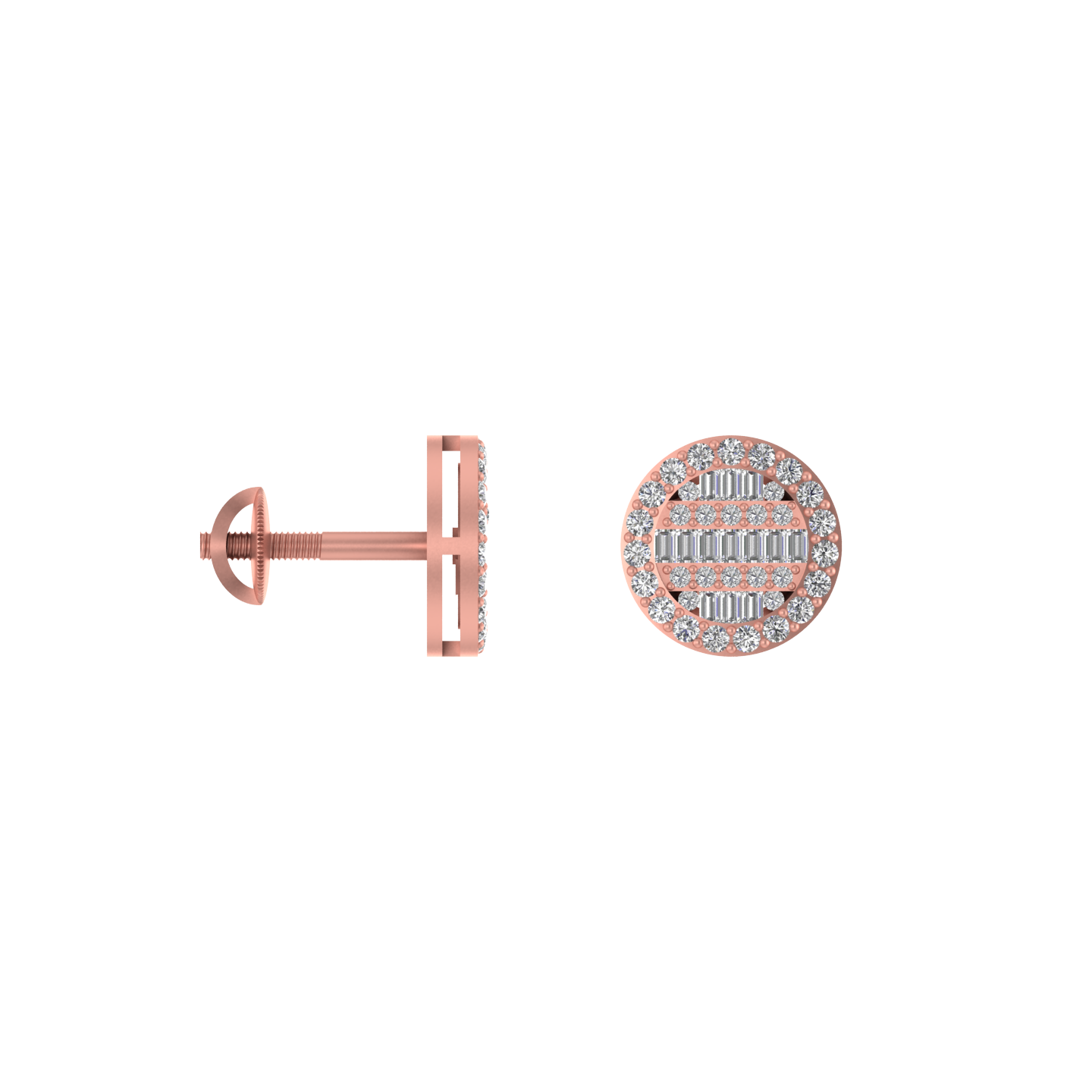 Opulent Orbits: 14K Gold Round Stud Earrings for Elevated Elegance