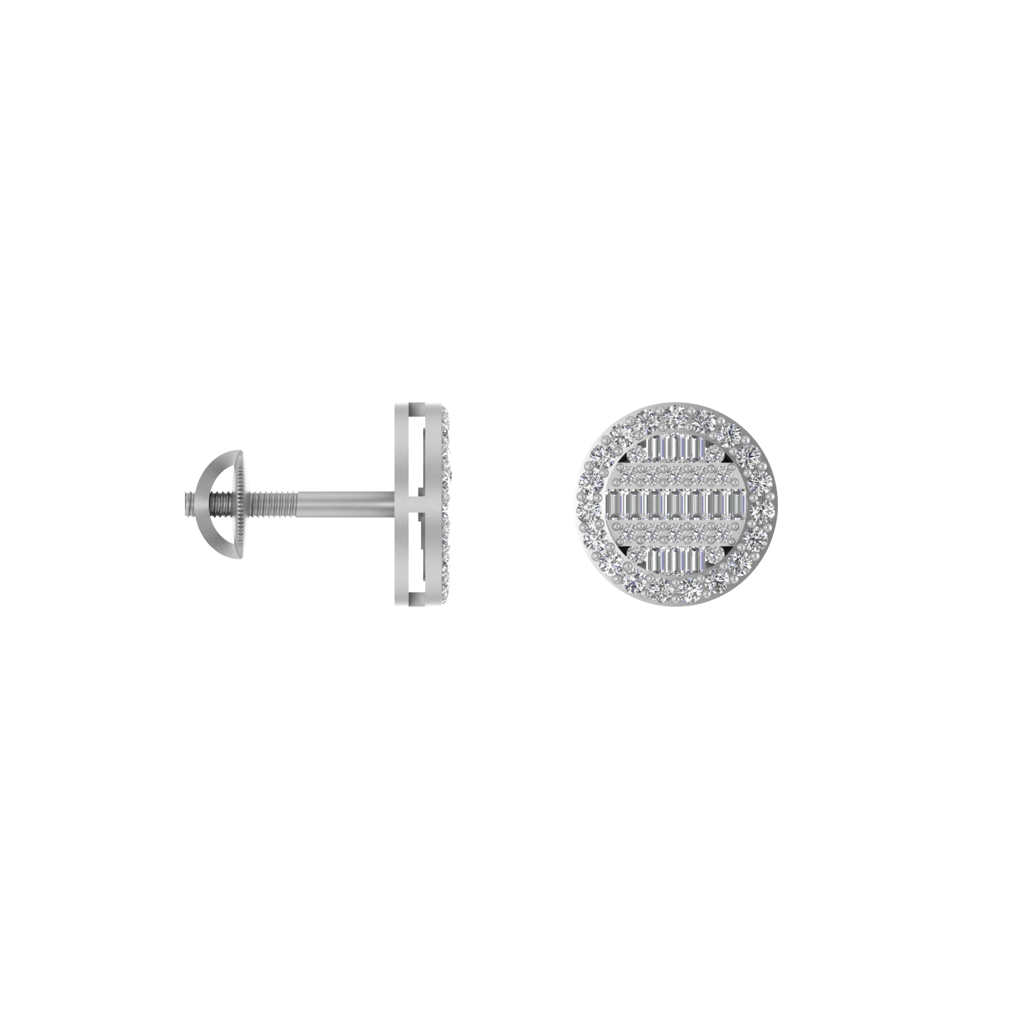 Opulent Orbits: 14K Gold Round Stud Earrings for Elevated Elegance