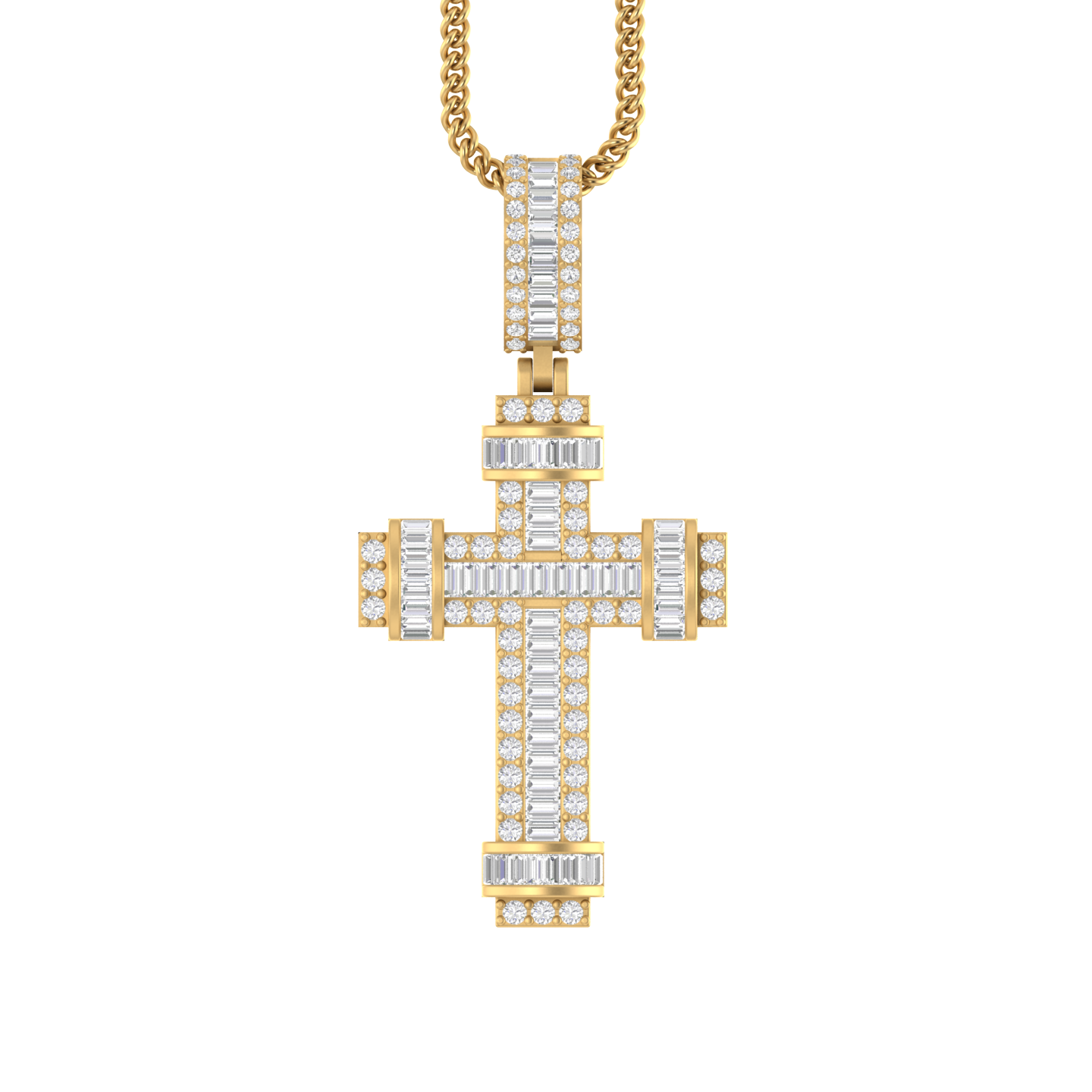 Celestial Charm: 14K Gold Cross Pendant