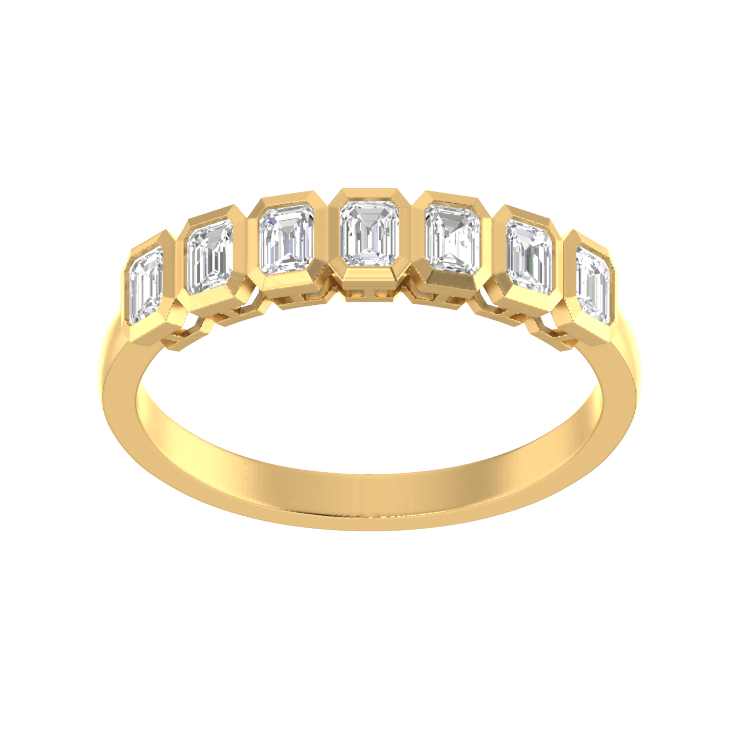 Regal Seven: 14K Gold 7 Stone Ring