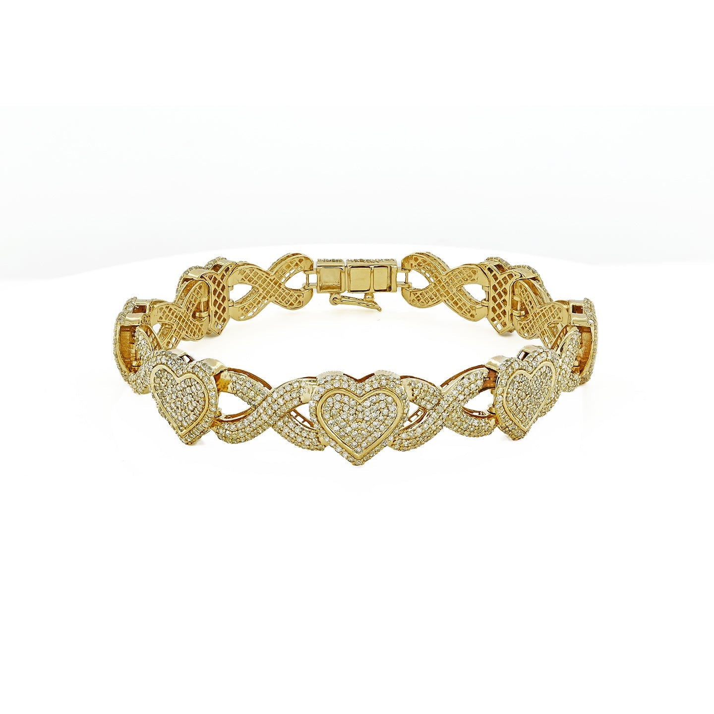Royal Affection: Men's 14K Gold Heart Bracelet