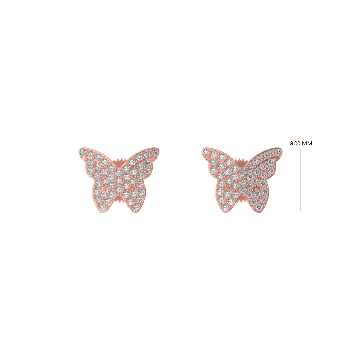 Majestic Flutter: 14k Butterfly Symphony Screw back Earring