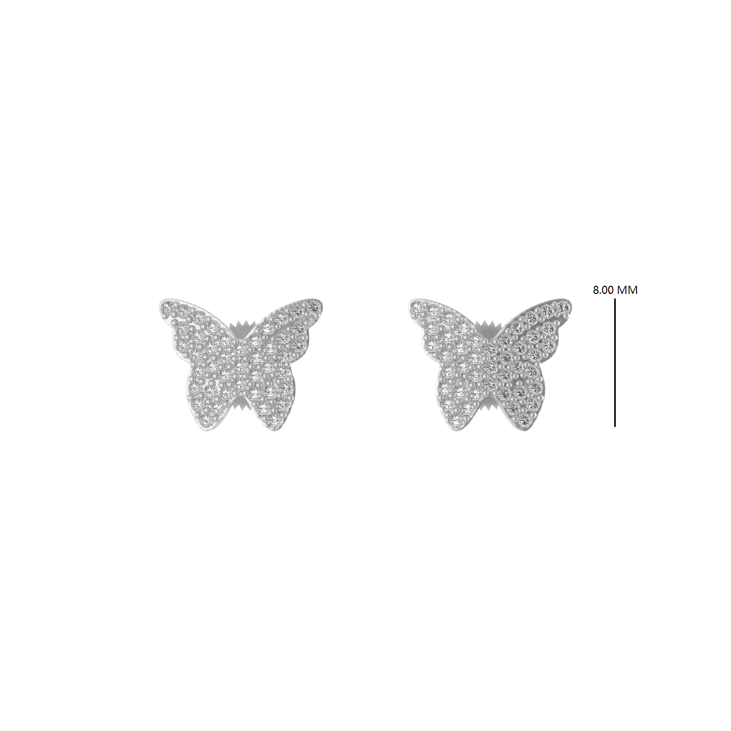 Majestic Flutter: 14k Butterfly Symphony Screw back Earring