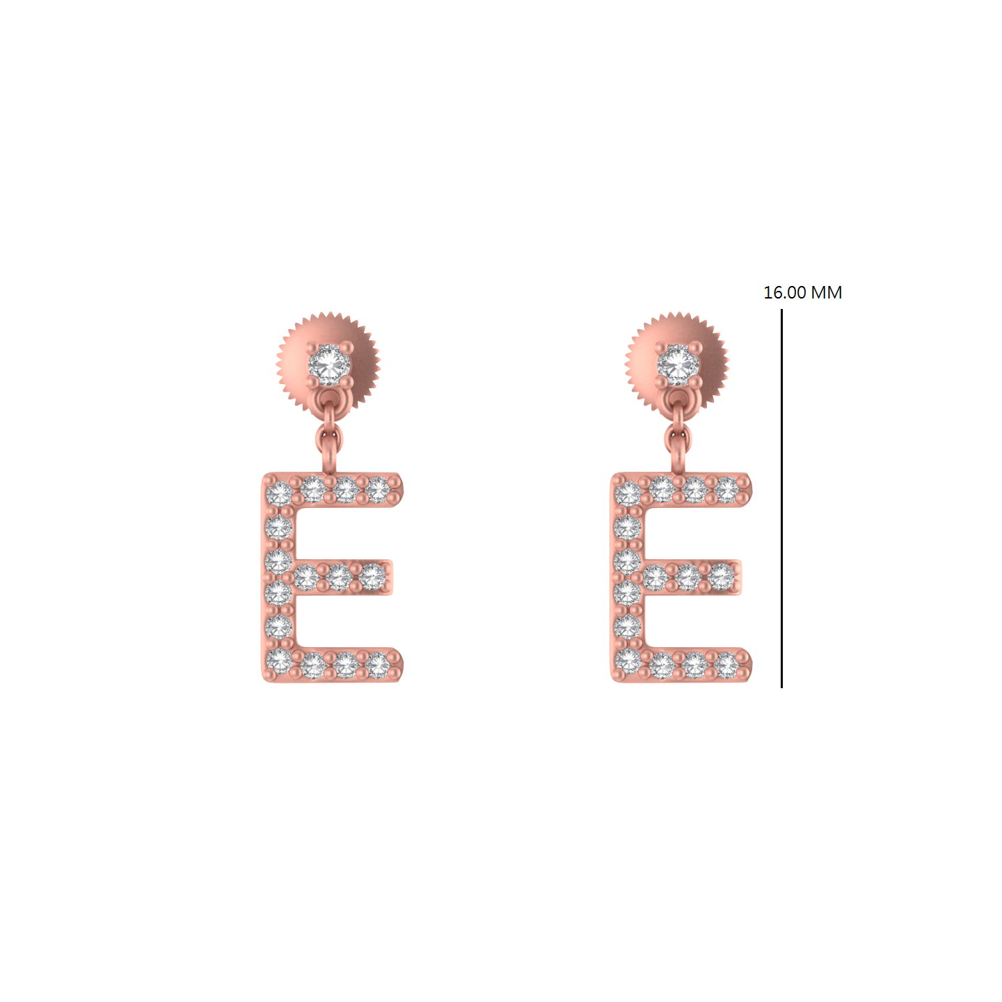 Personalized Perfection: 14K Gold Dangle Drop Earrings with Initial 'E'