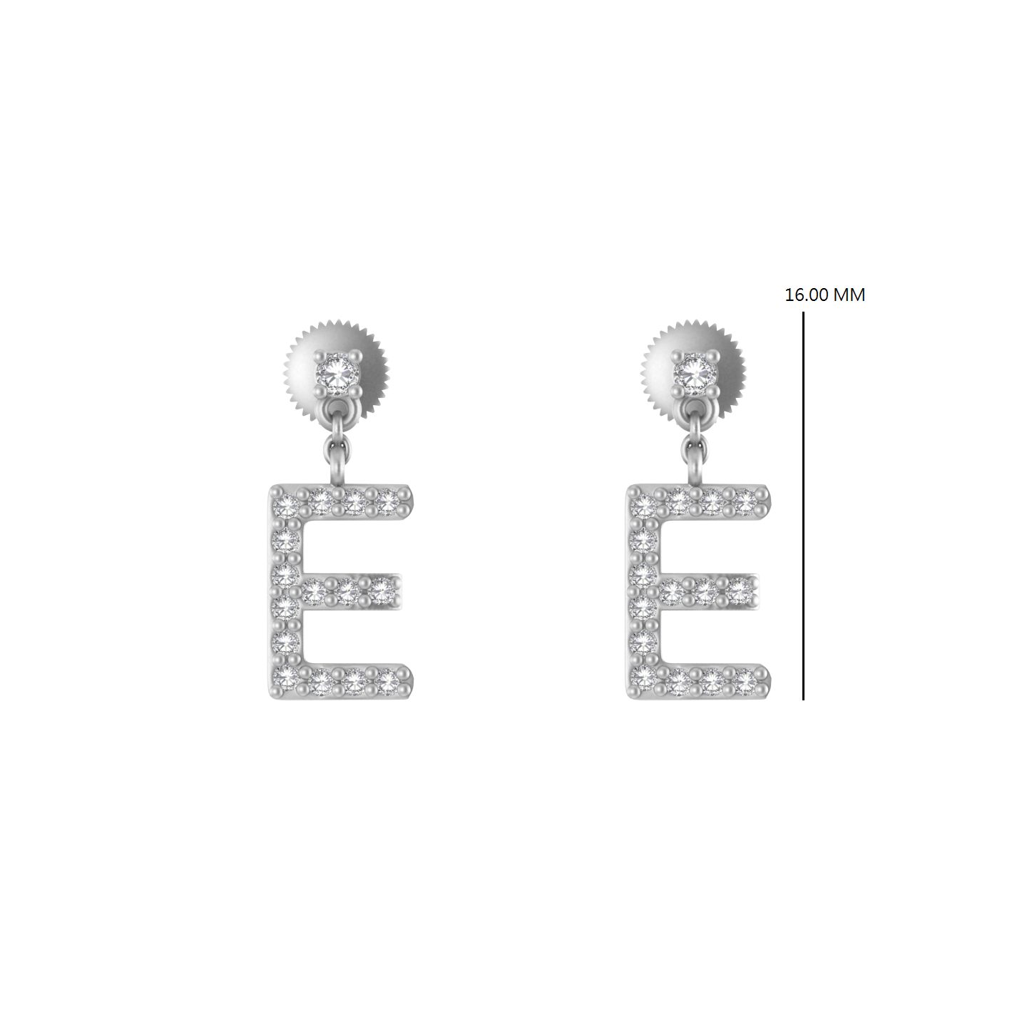 Personalized Perfection: 14K Gold Dangle Drop Earrings with Initial 'E'