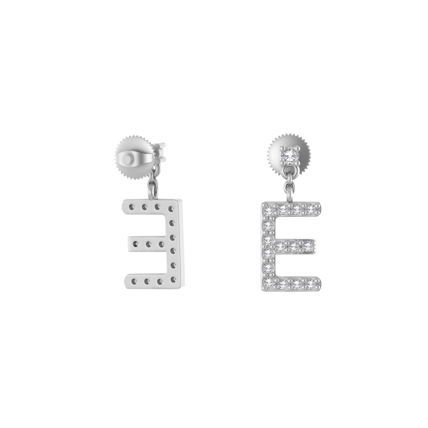 Personalized Perfection: 14K Gold Dangle Drop Earrings with Initial 'E'