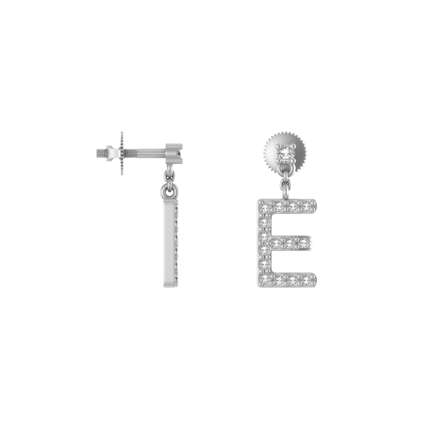 Personalized Perfection: 14K Gold Dangle Drop Earrings with Initial 'E'