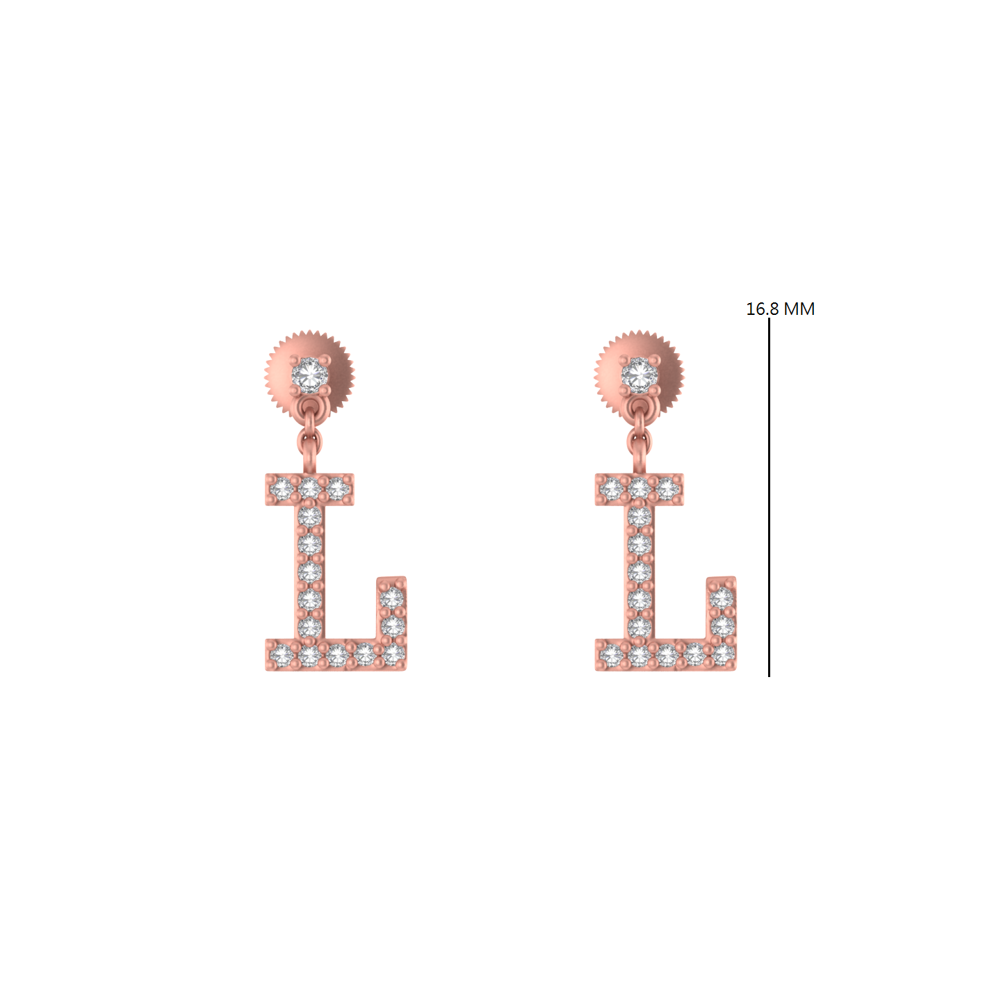 Luminous Letters: 14K Gold Dangle Drop 'L' Initial Earrings