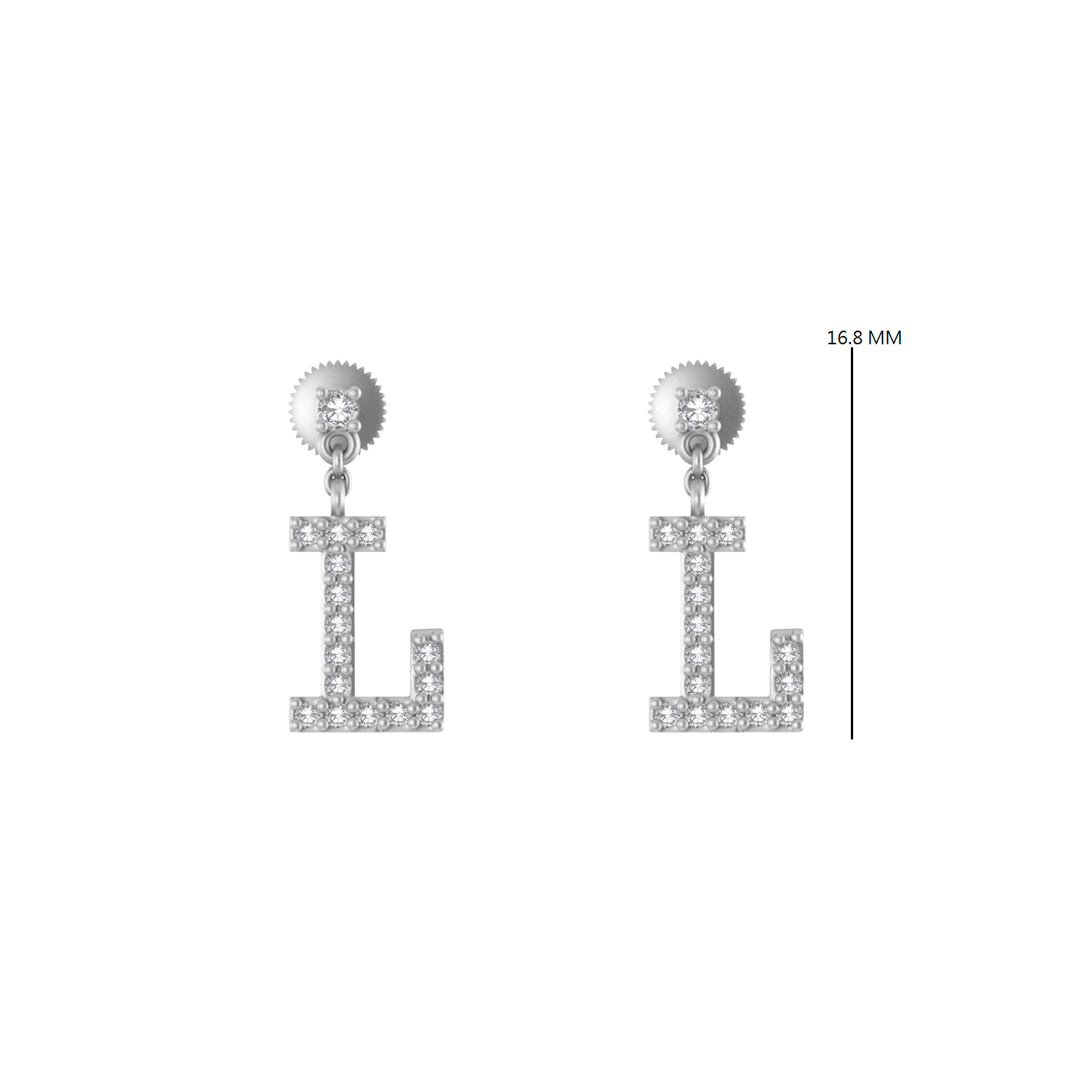 Luminous Letters: 14K Gold Dangle Drop 'L' Initial Earrings