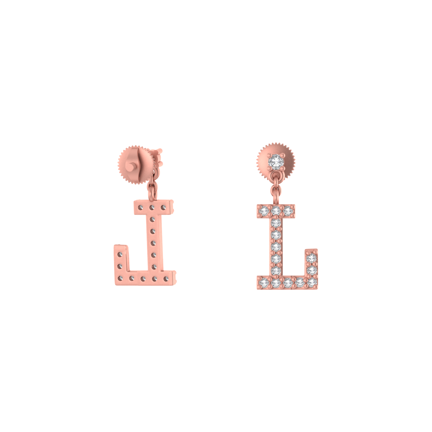 Luminous Letters: 14K Gold Dangle Drop 'L' Initial Earrings