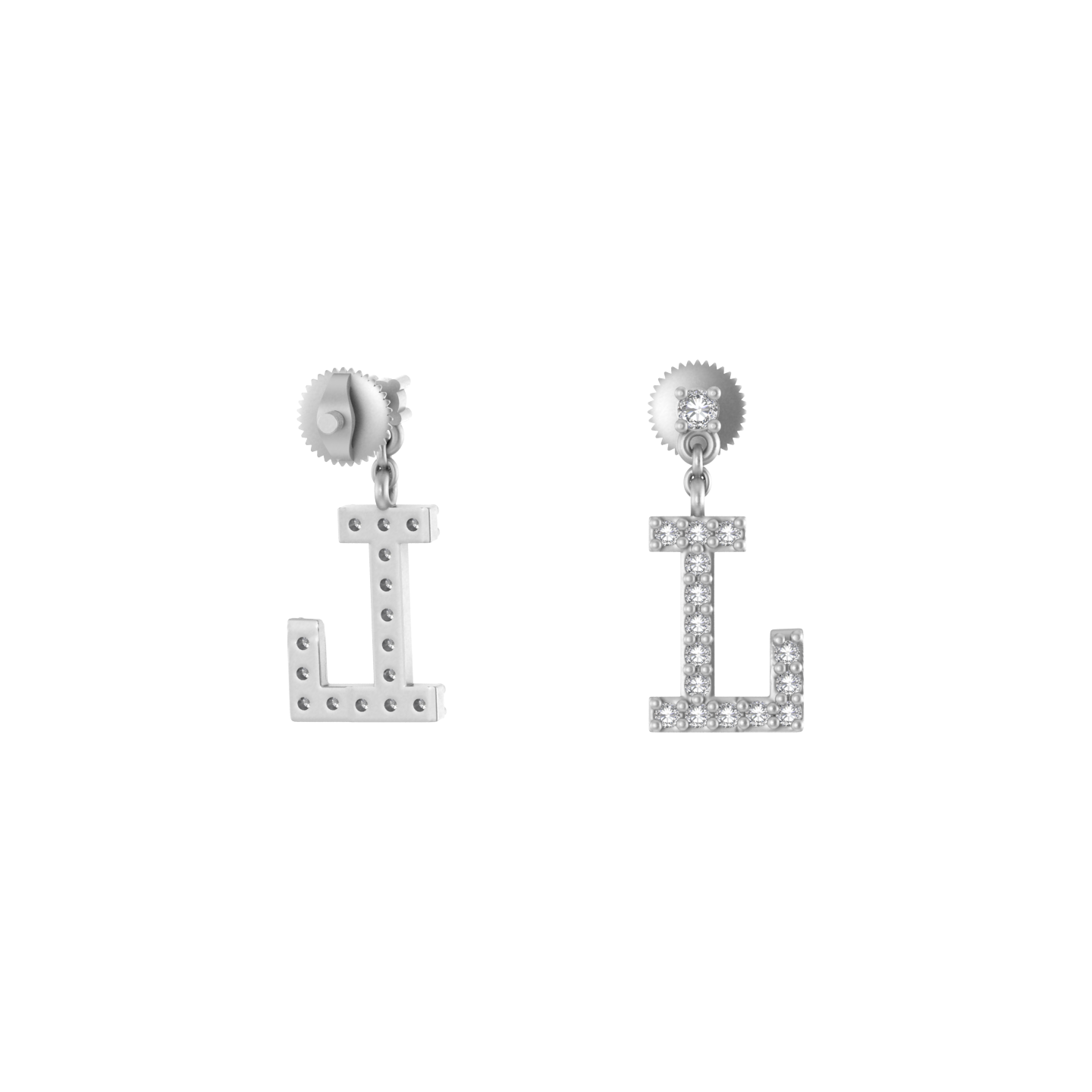 Luminous Letters: 14K Gold Dangle Drop 'L' Initial Earrings