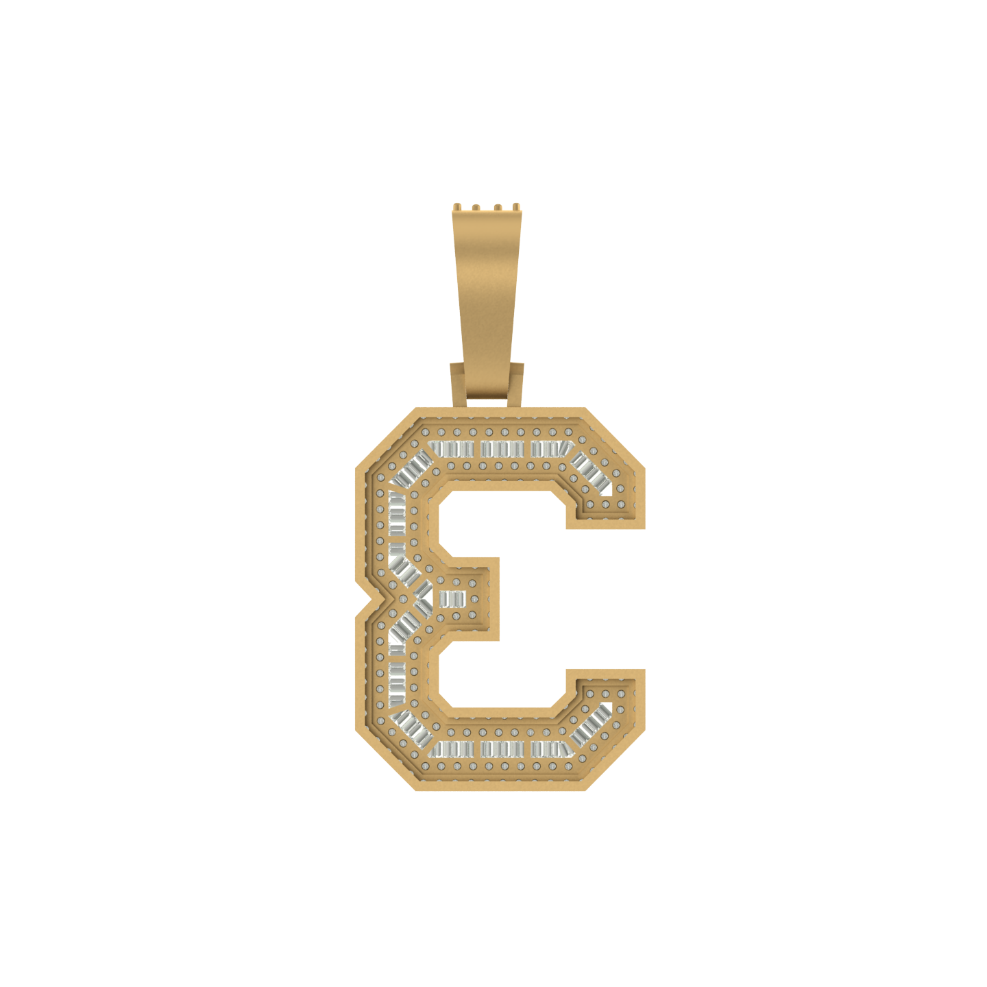 Divine Triad: 10K Solid Gold Number 3 Pendant Adorned with Diamonds