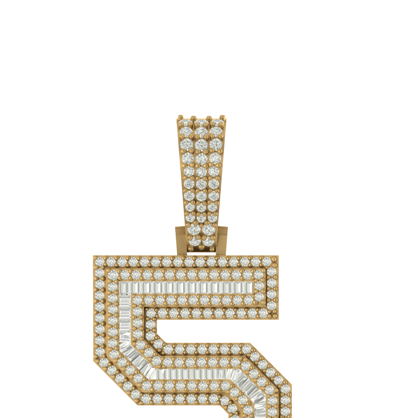 Divine Radiance: 10k Gold & Diamond Number Five Charm Pendant