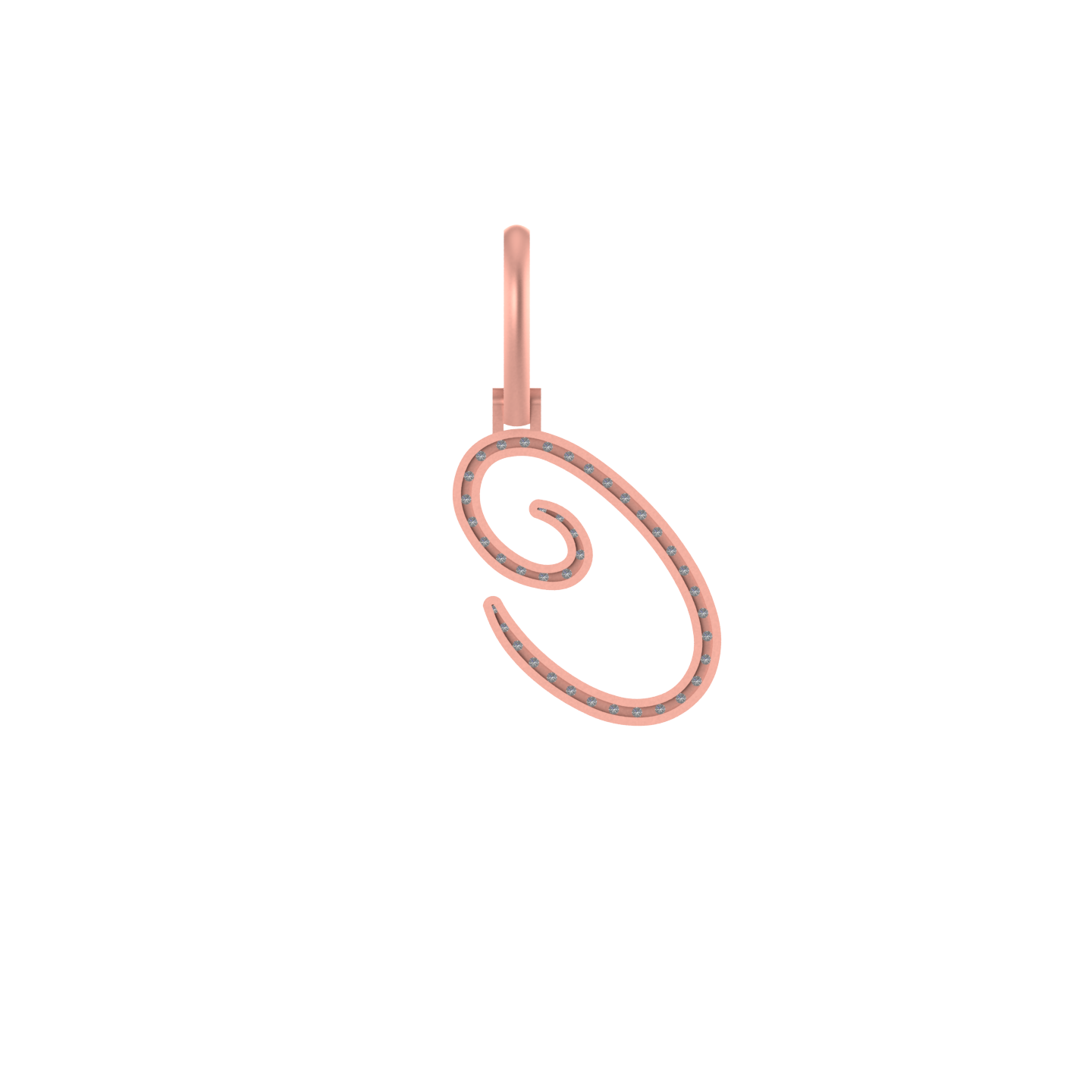 Crowned Elegance: 14k Solid Gold Initial C Pendant