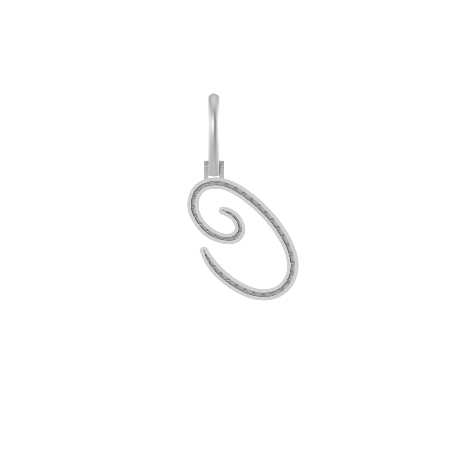 Crowned Elegance: 14k Solid Gold Initial C Pendant