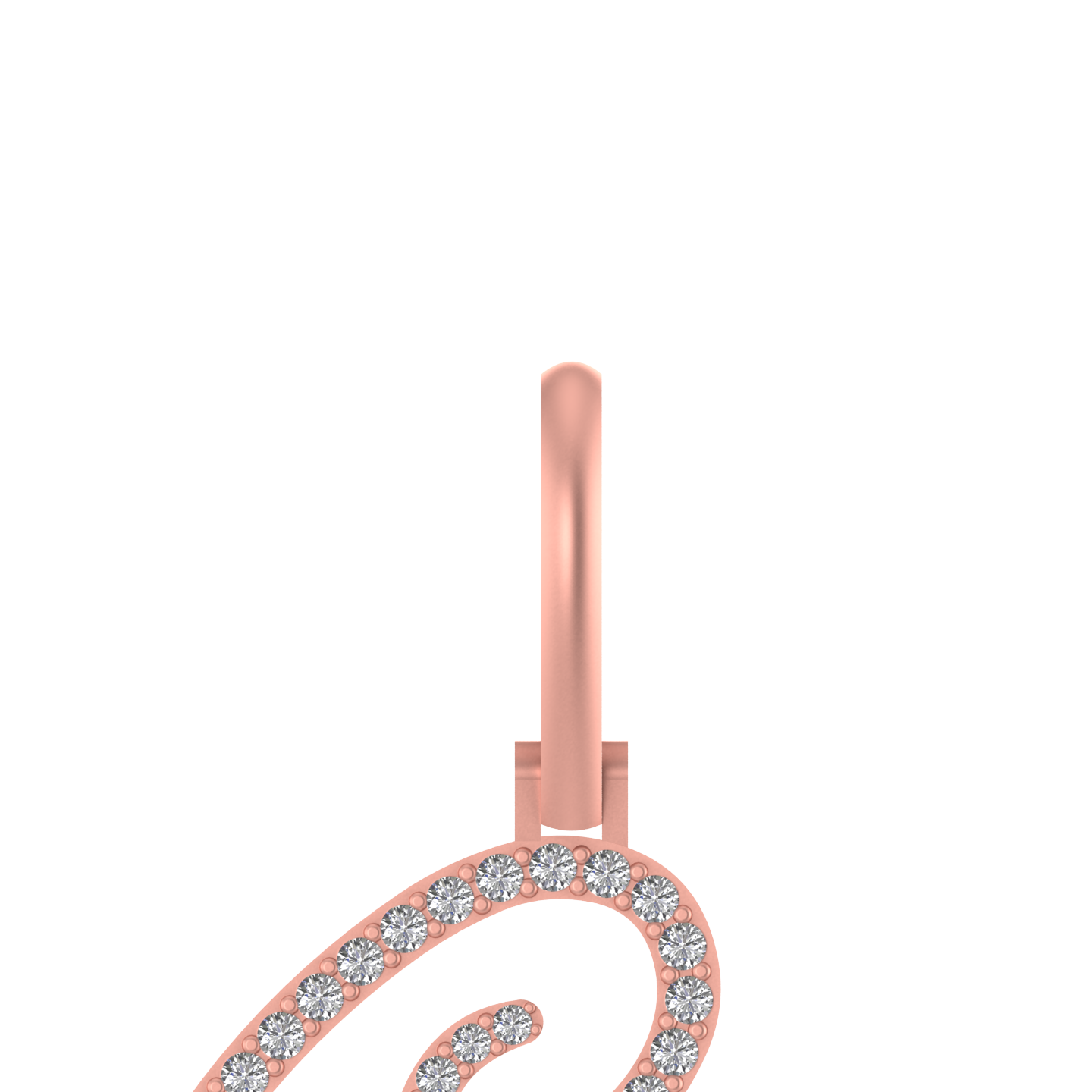 Crowned Elegance: 14k Solid Gold Initial C Pendant