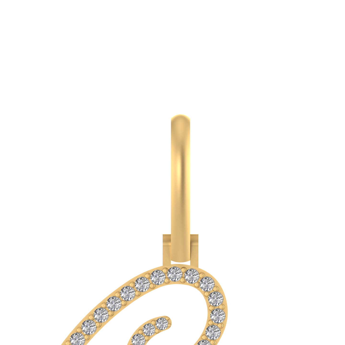 Crowned Elegance: 14k Solid Gold Initial C Pendant