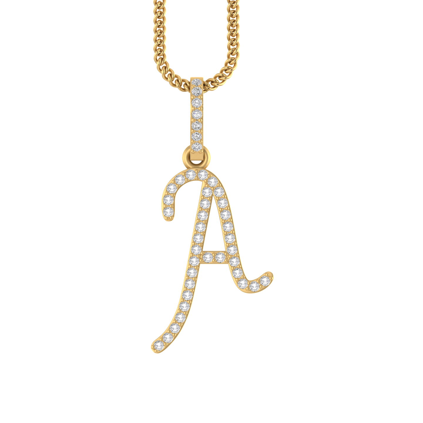 A Touch of Brilliance: 14k Gold & Diamond Initial 'A' Pendant