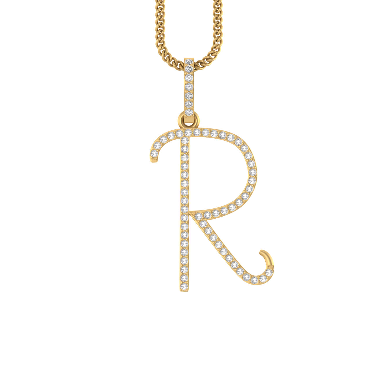 Regency Charm: 14K Gold Initial R Pendant