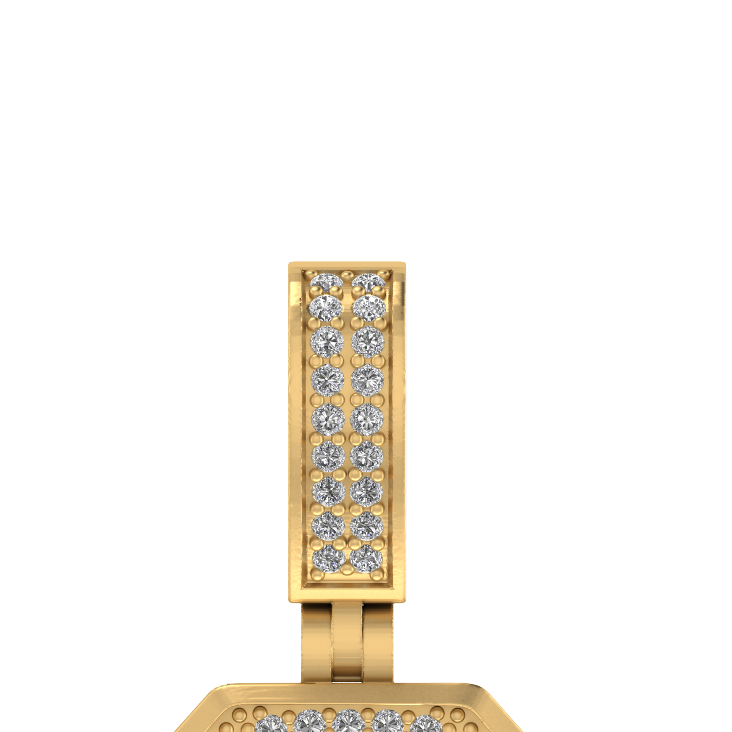 Golden Zero: 14K Gold Number Baguette Pendant - Symbol of Beginnings