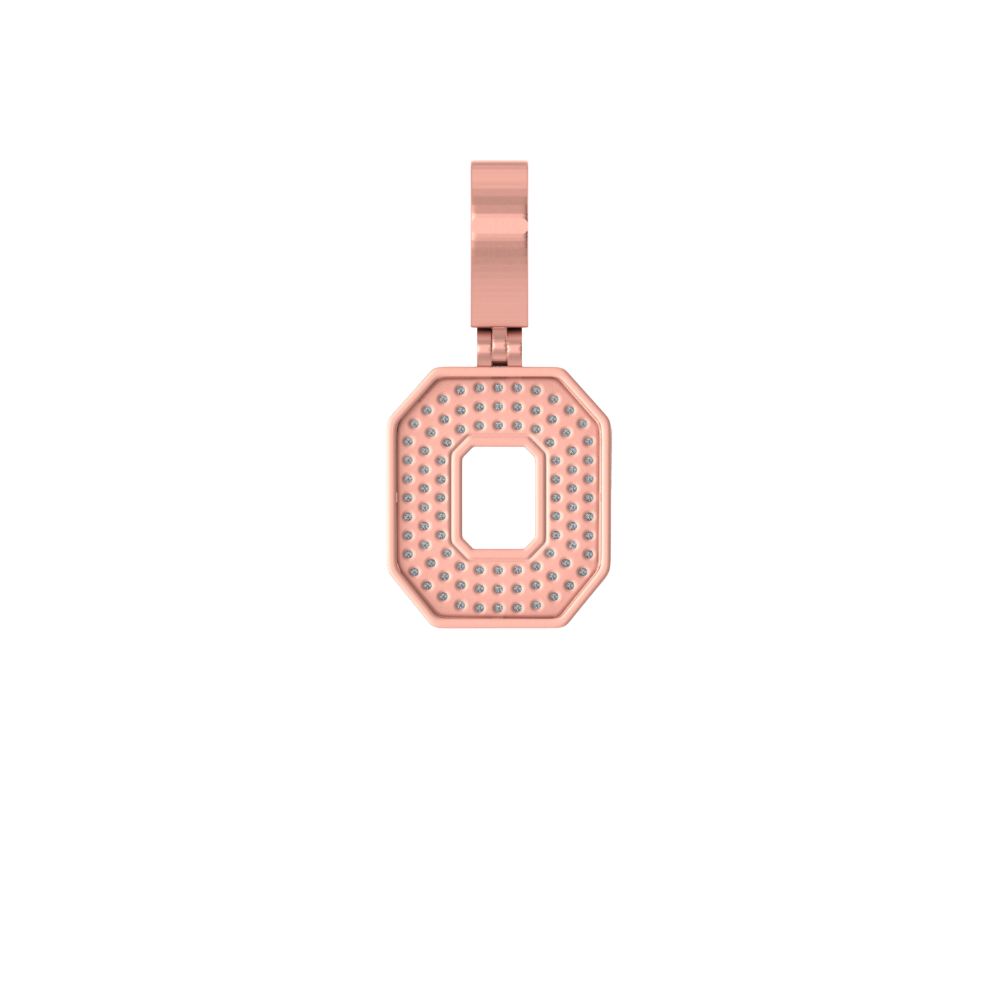 Golden Zero: 14K Gold Number Baguette Pendant - Symbol of Beginnings