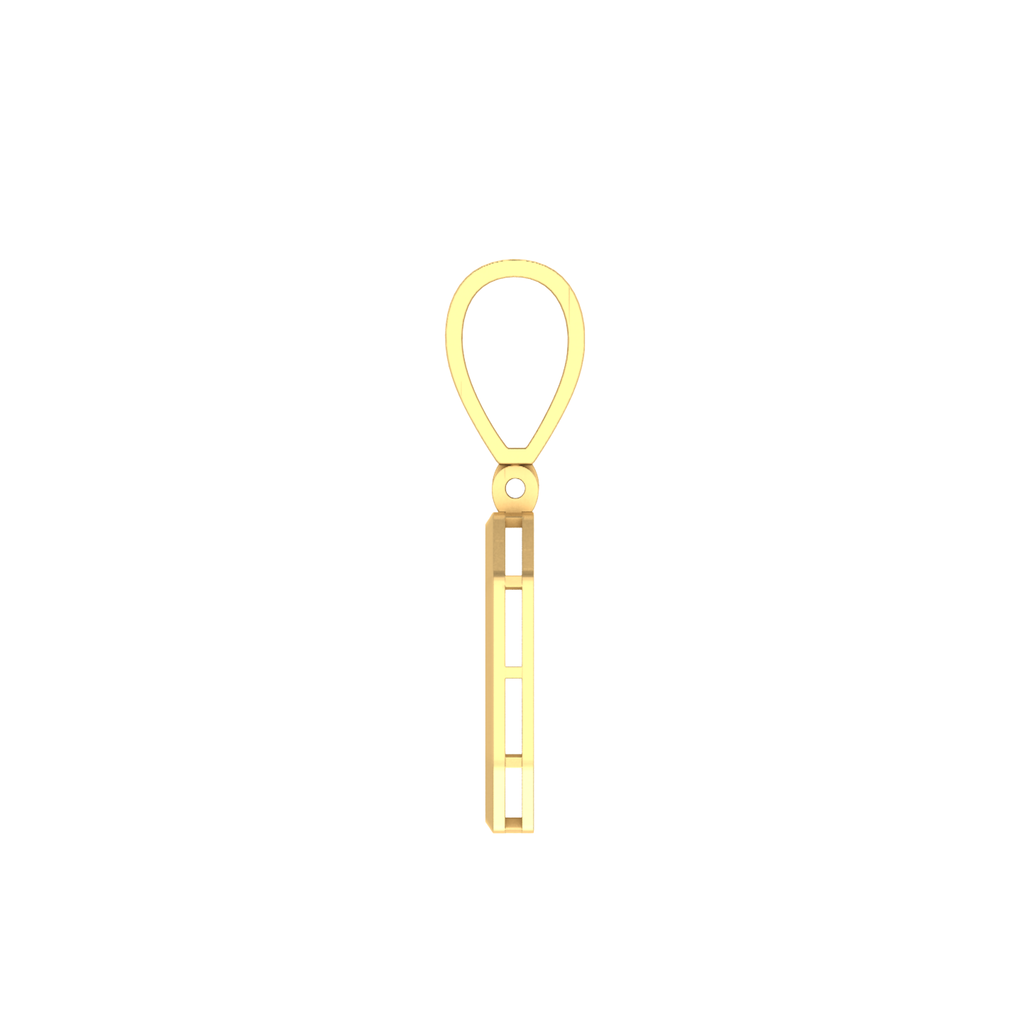 Golden Zero: 14K Gold Number Baguette Pendant - Symbol of Beginnings