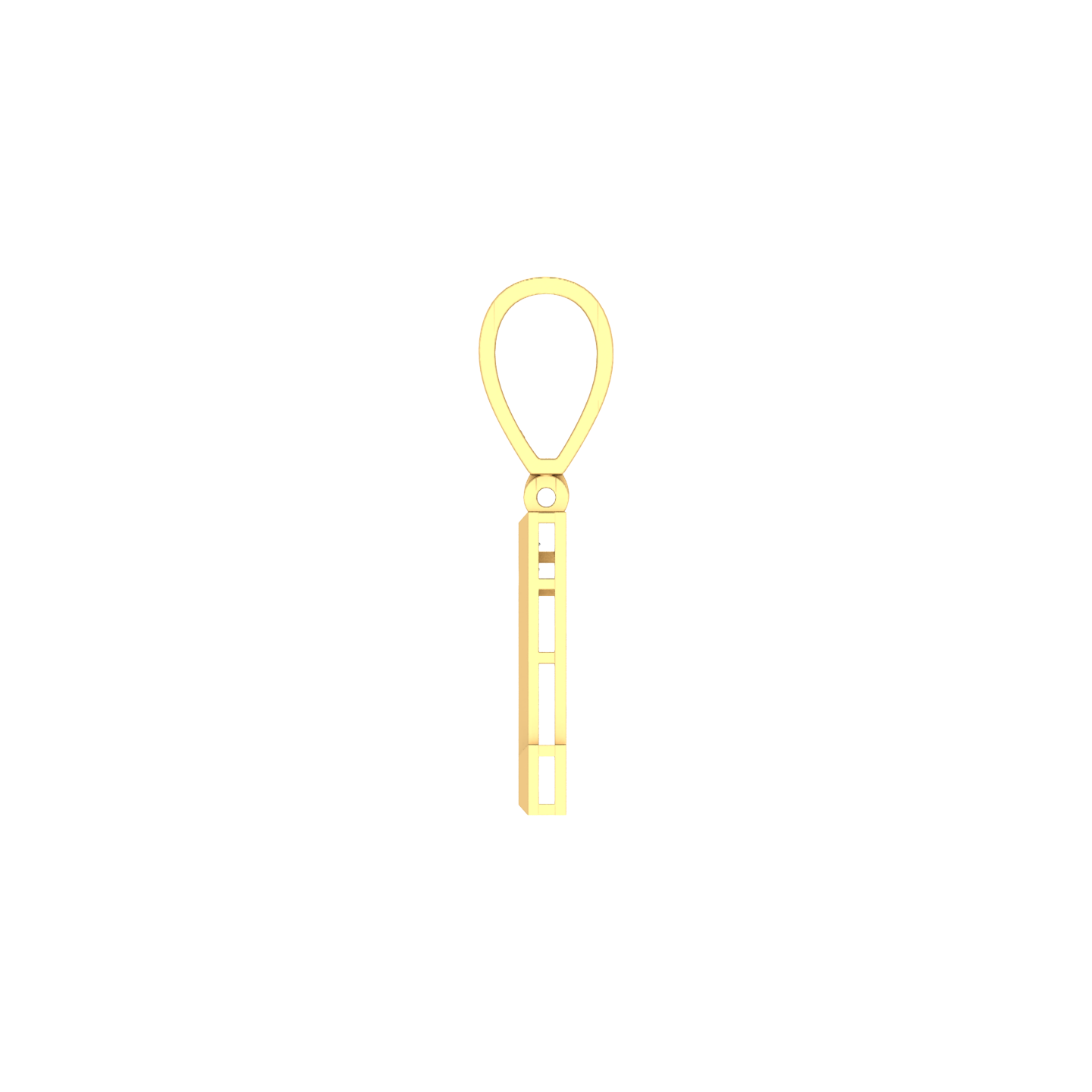 Champion's Charm: 14K Gold Number 1 Baguette Pendant Elegance in Victory