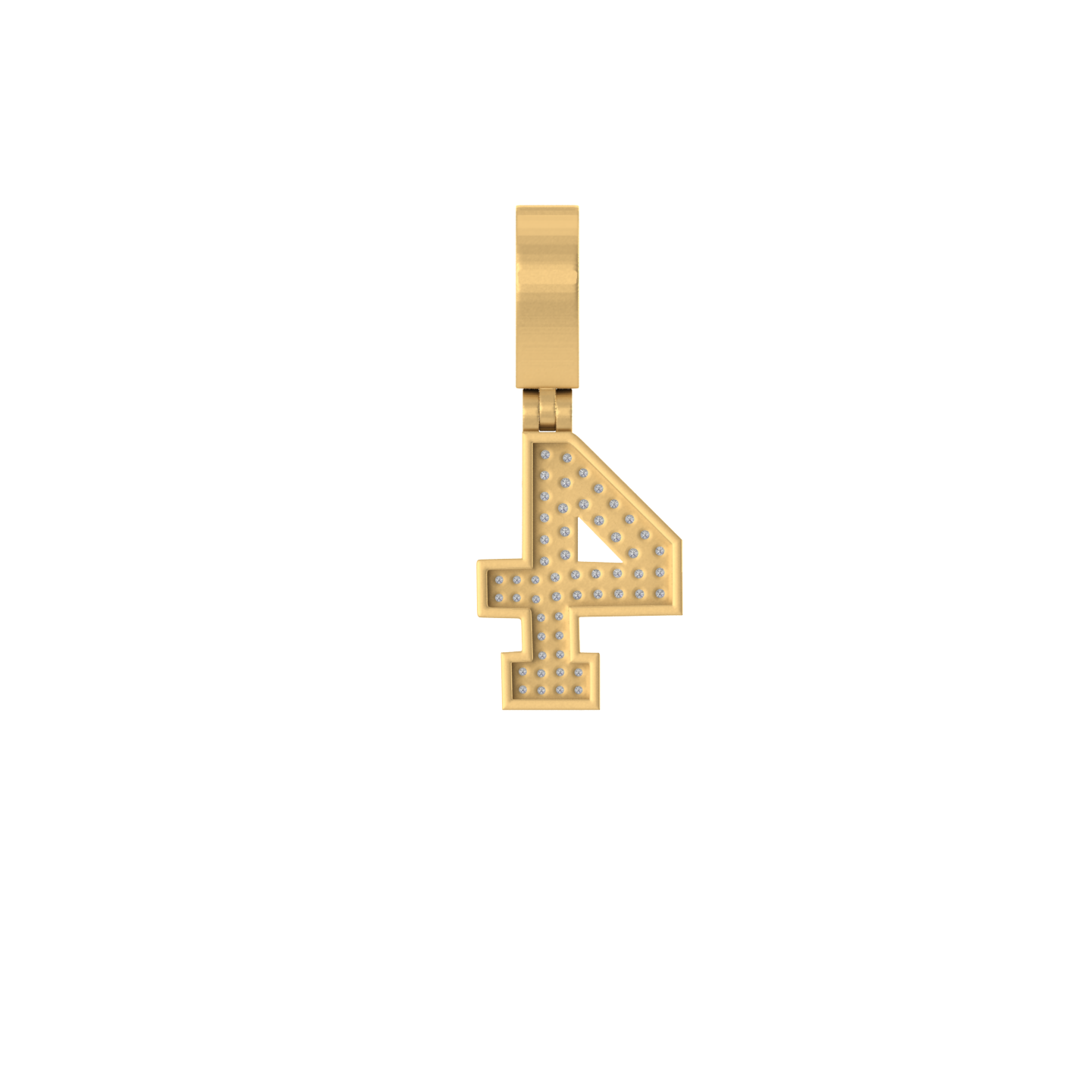 Divine Digits: Enchanting 14K Gold Number 4 Pendant