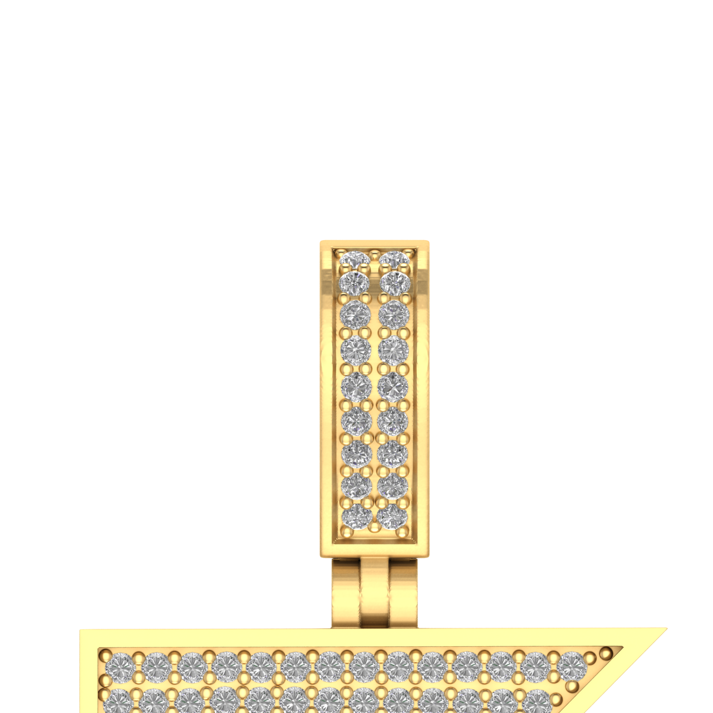 Dazzling Digits: 14K Gold Baguette Number 5 Pendant