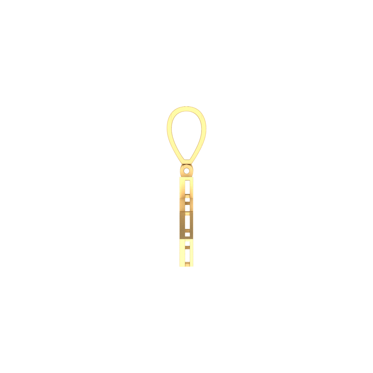 Dazzling Digits: 14K Gold Baguette Number 5 Pendant