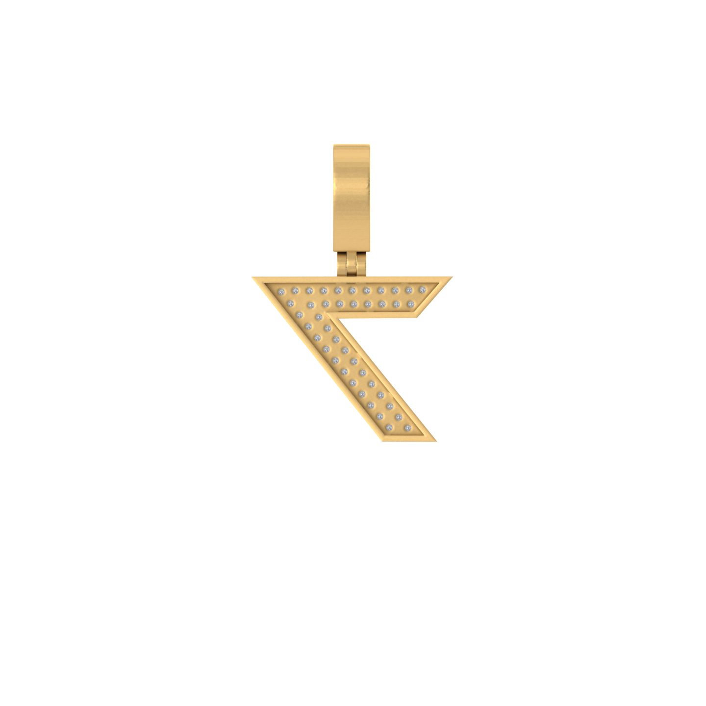 Enchanting Seven: 14K Gold Baguette Number 7 Pendant