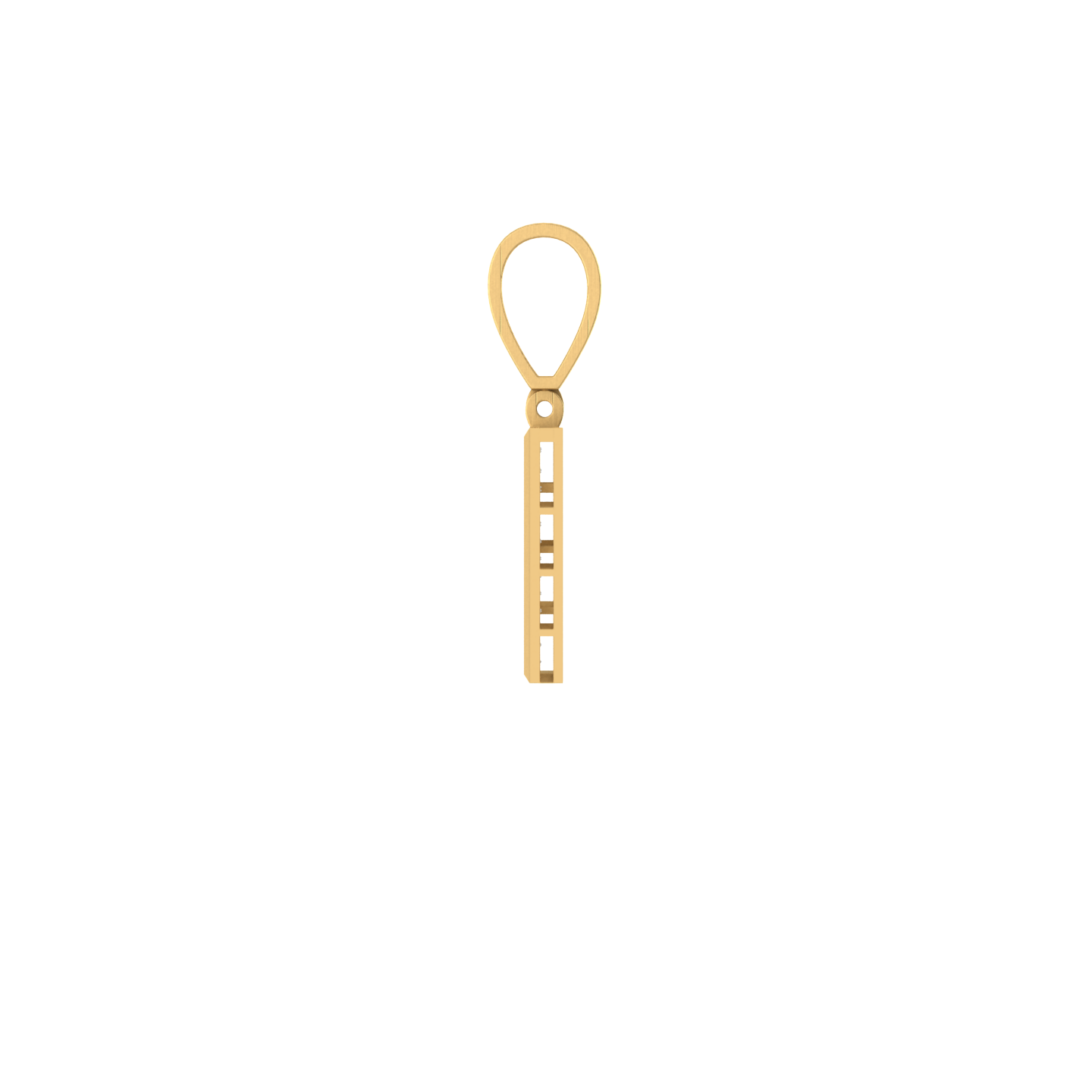 Enchanting Seven: 14K Gold Baguette Number 7 Pendant