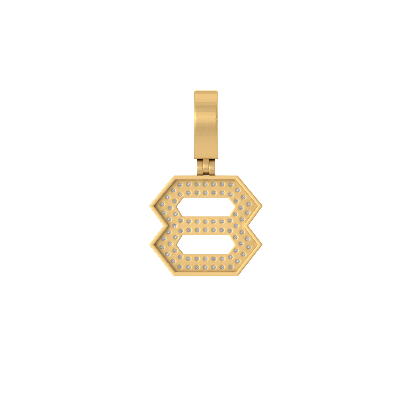 Whispers of Wealth: 14K Baguette Number Eight Pendant