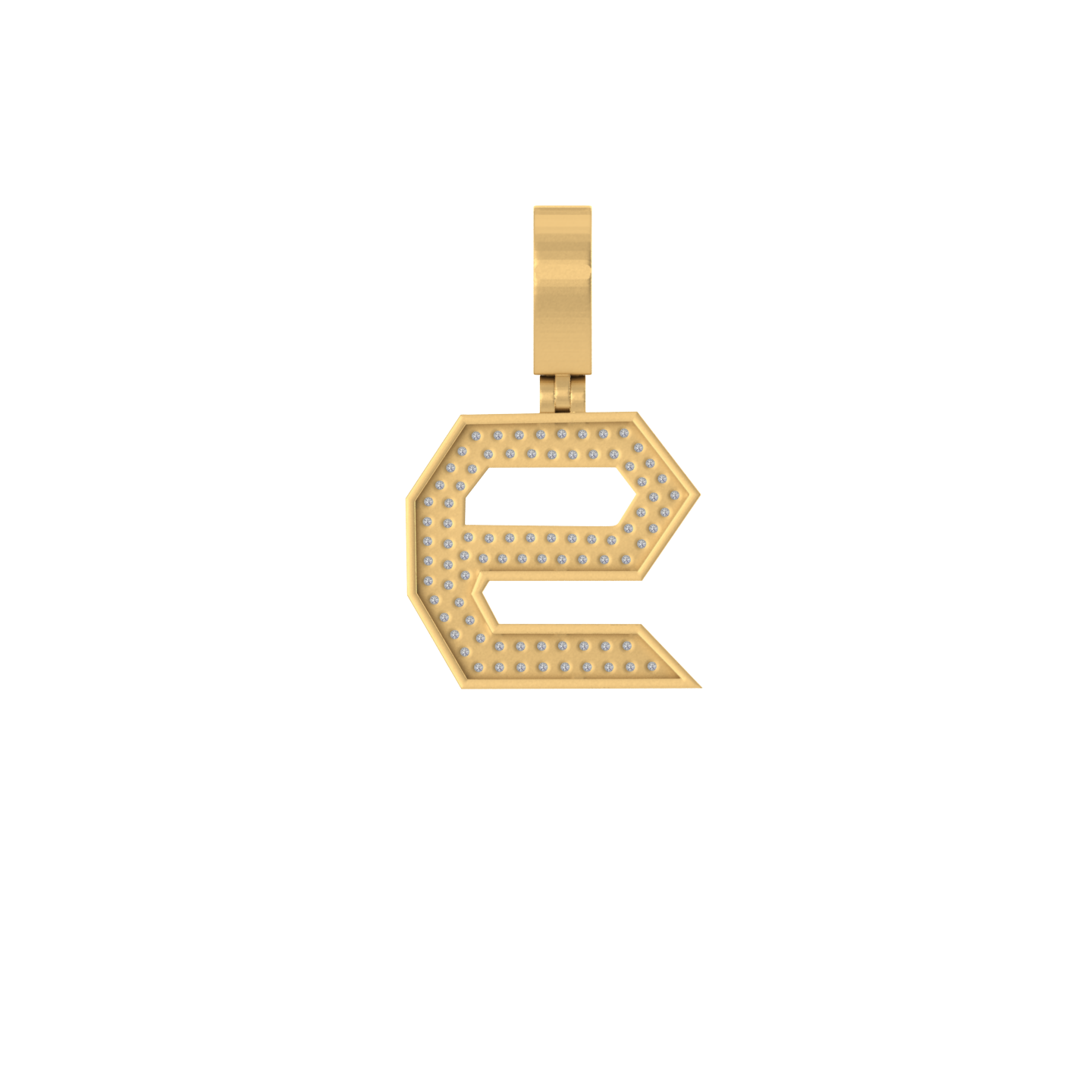 Luminous Enigma: 14K Baguette Number 9 Pendant