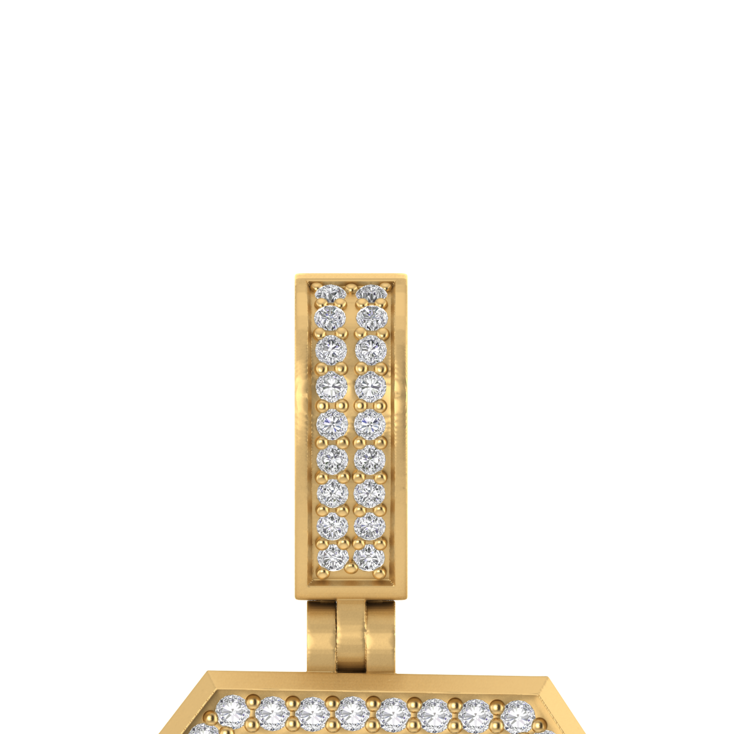 Luminous Enigma: 14K Baguette Number 9 Pendant