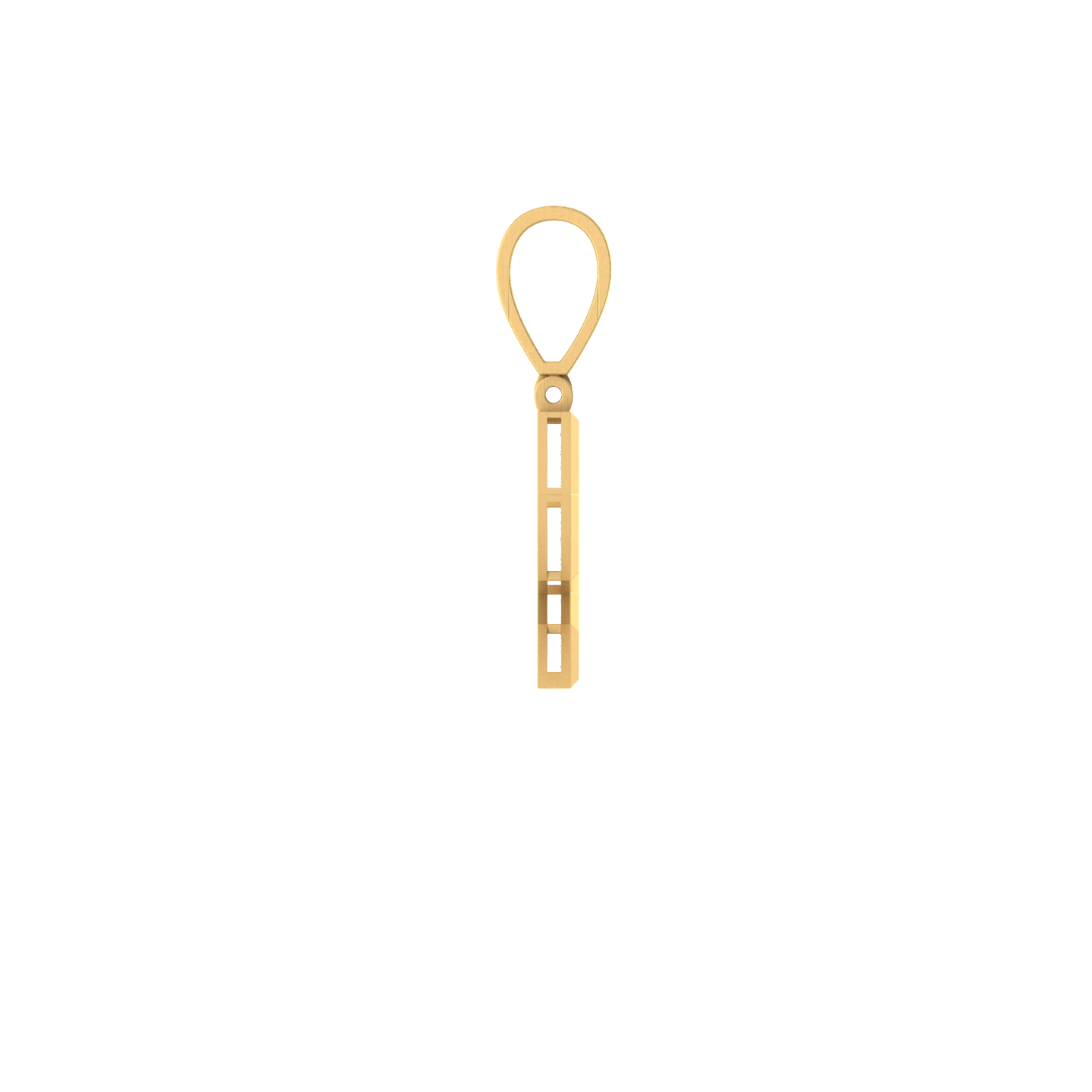 Luminous Enigma: 14K Baguette Number 9 Pendant