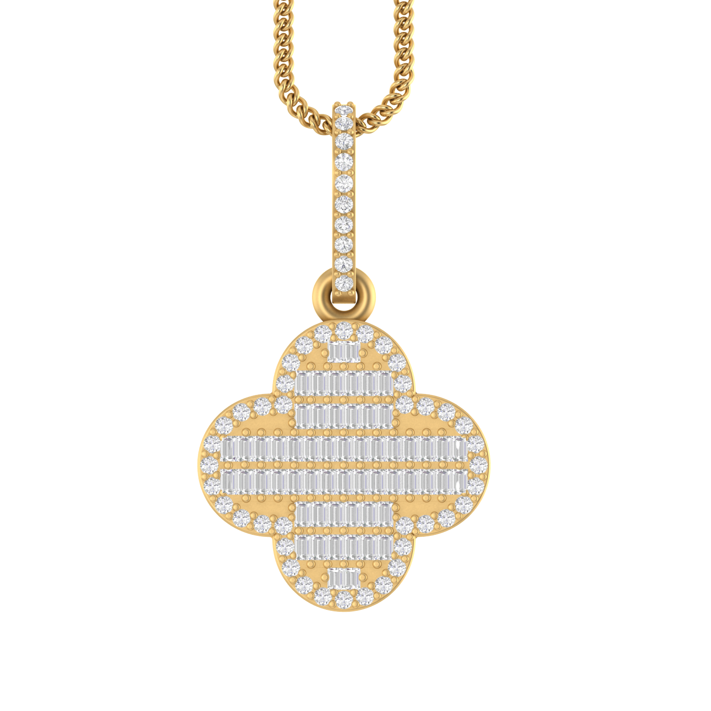 Whispering Fates: 14K Gold Clover Pendant