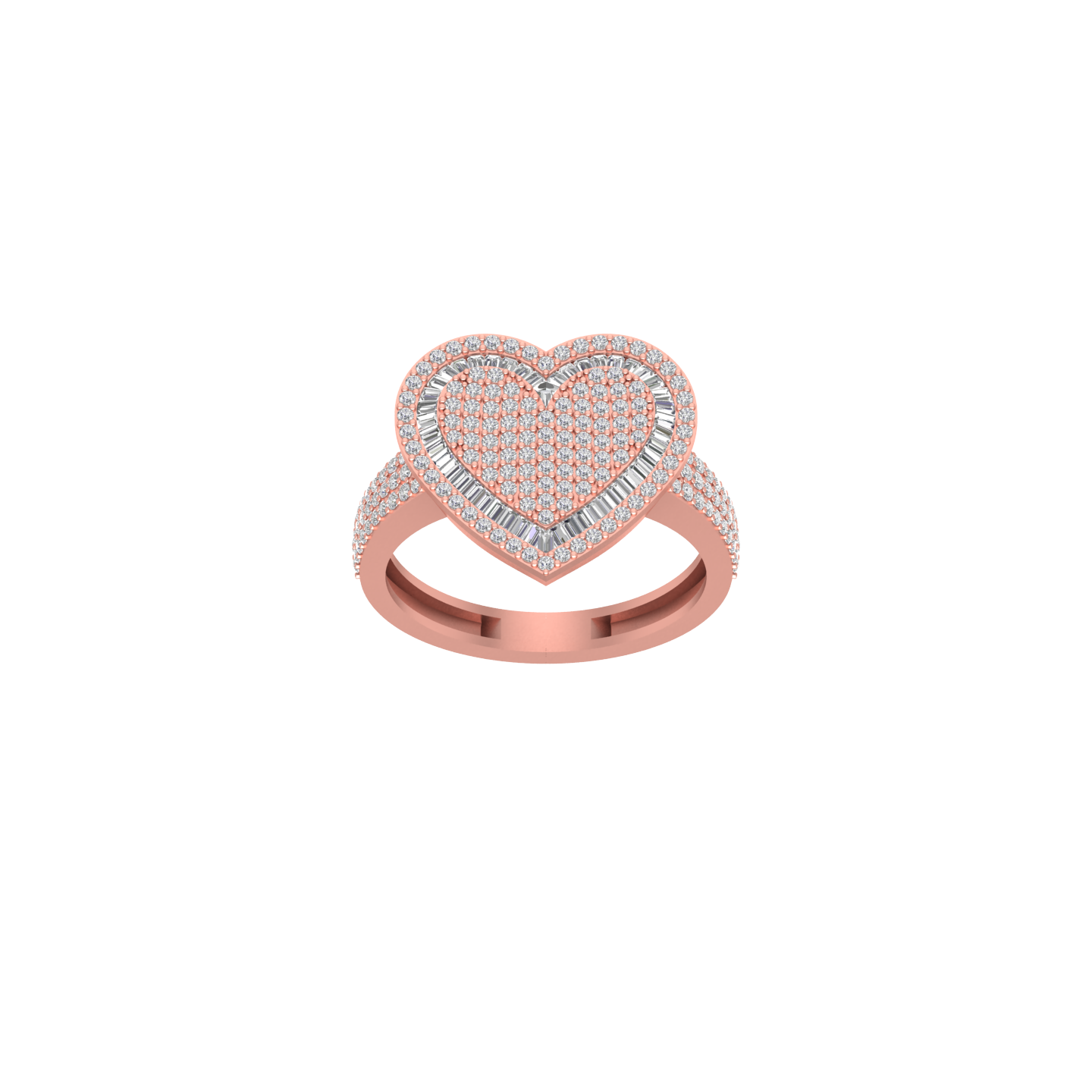Cherished Charms: Modern 14K Gold Heart Fashion Ring for Timeless Beauty