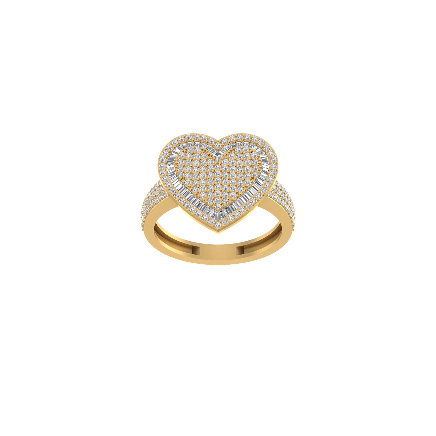 Cherished Charms: Modern 14K Gold Heart Fashion Ring for Timeless Beauty