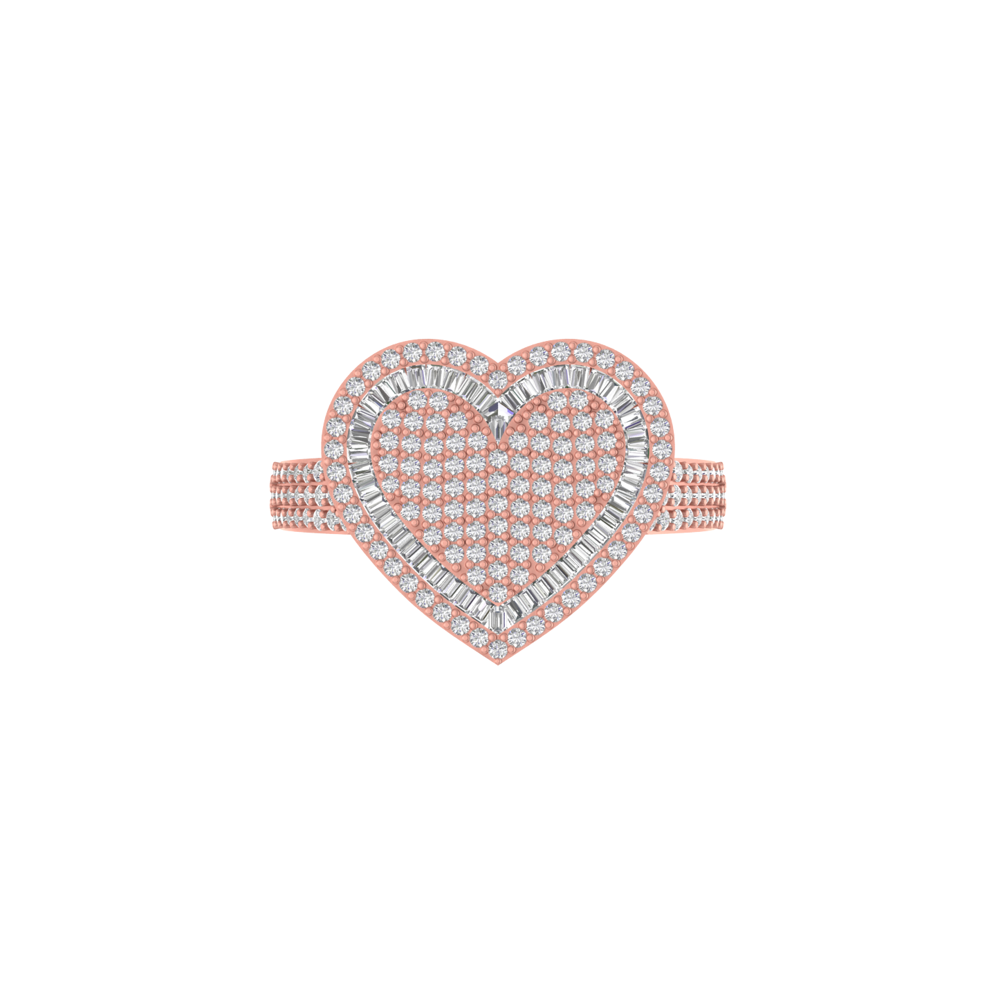 Cherished Charms: Modern 14K Gold Heart Fashion Ring for Timeless Beauty
