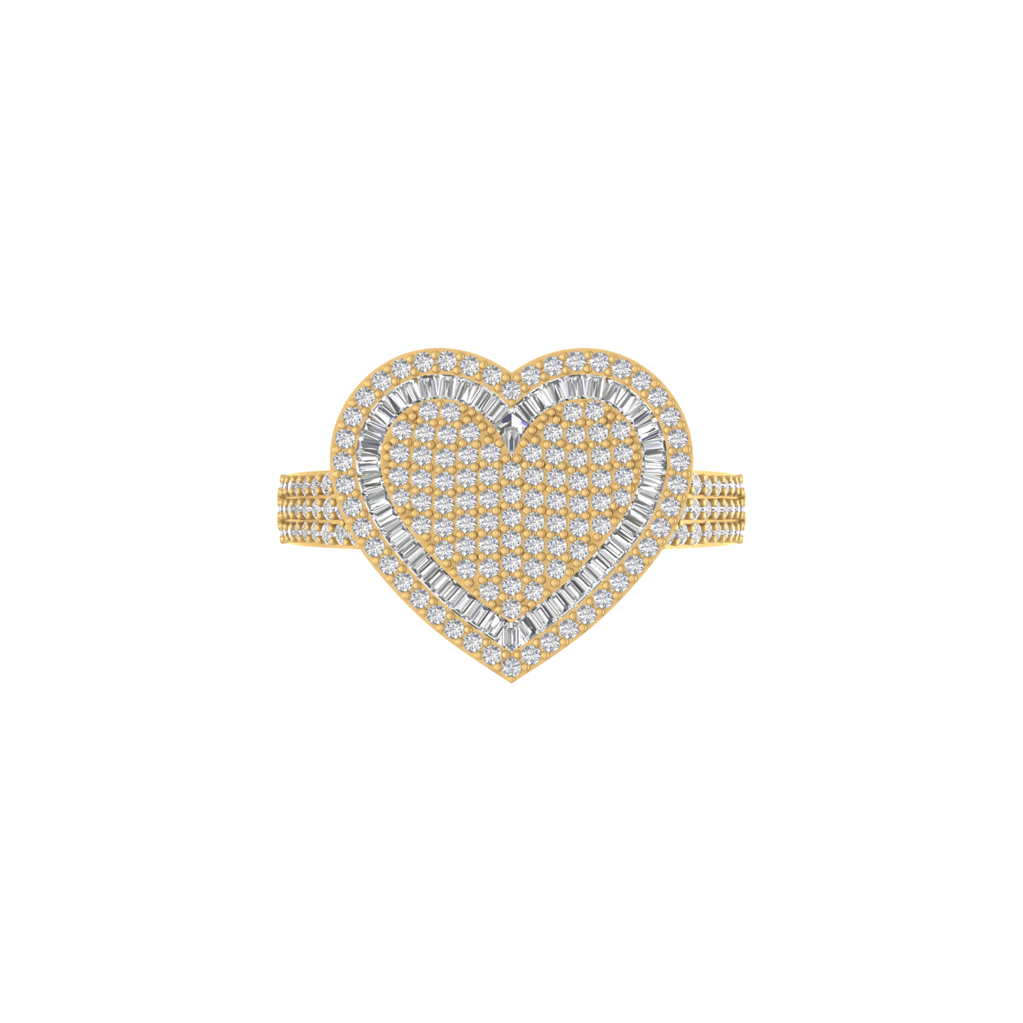 Cherished Charms: Modern 14K Gold Heart Fashion Ring for Timeless Beauty