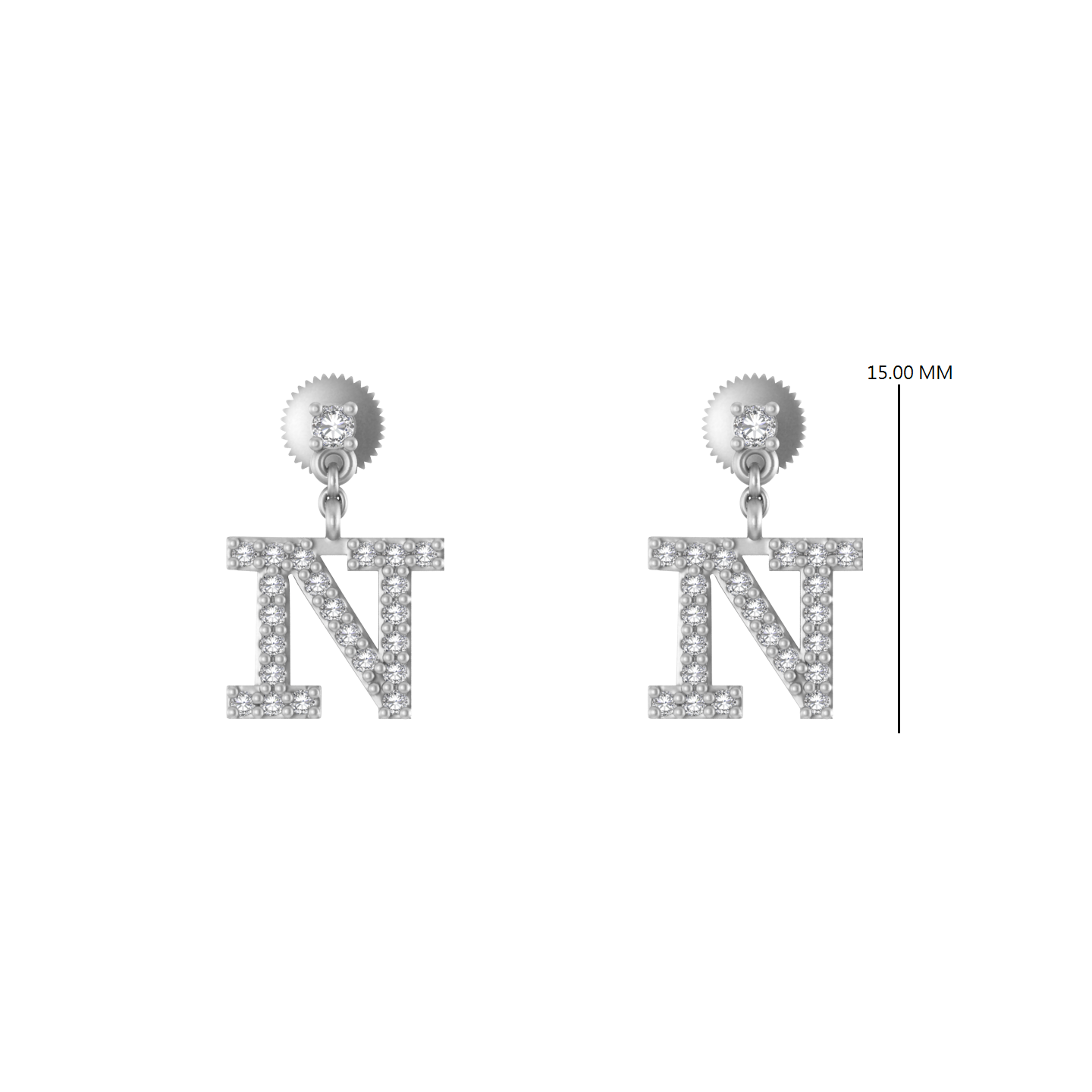 Personalized Glamour: 14K Gold Dangle Drop 'N' Initial Earrings