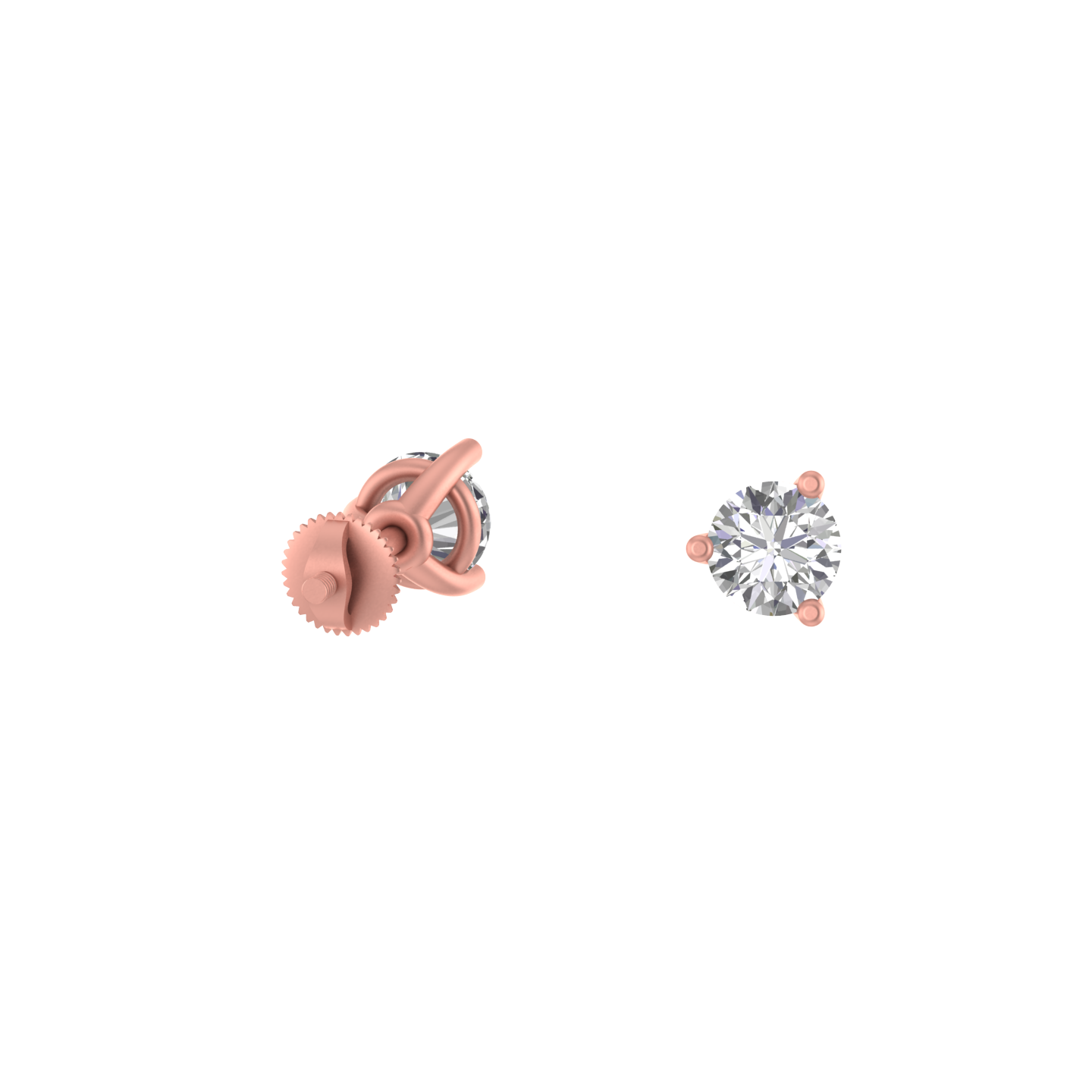 Brilliant Essence: 14K 3-Prong Moissanite Stud Earrings for Timeless Sparkle