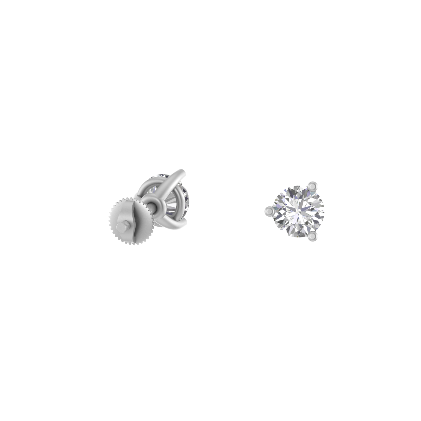 Brilliant Essence: 14K 3-Prong Moissanite Stud Earrings for Timeless Sparkle