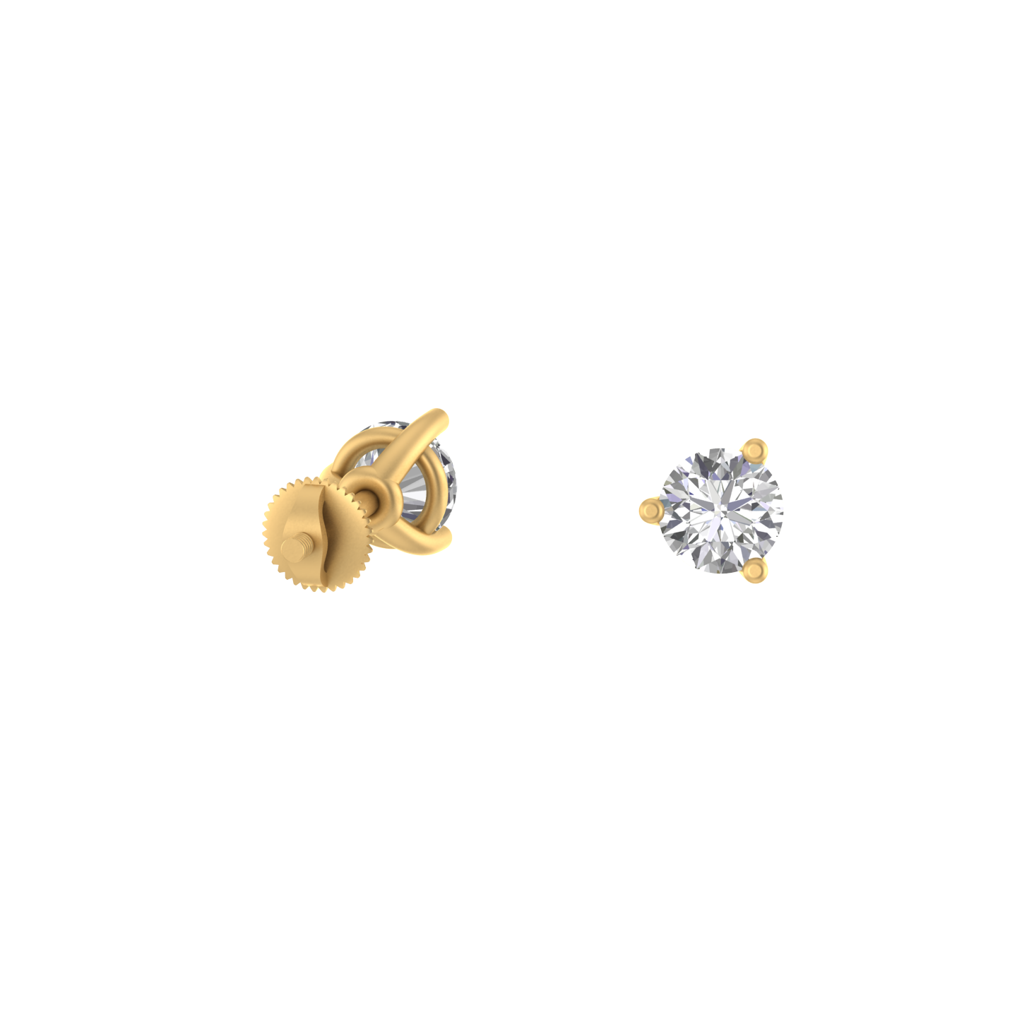 Brilliant Essence: 14K 3-Prong Moissanite Stud Earrings for Timeless Sparkle