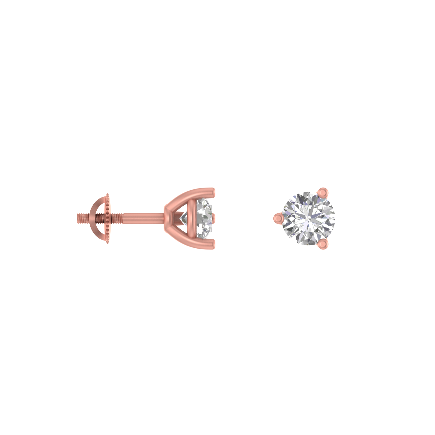 Brilliant Essence: 14K 3-Prong Moissanite Stud Earrings for Timeless Sparkle