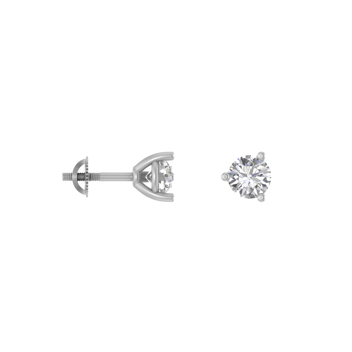 Brilliant Essence: 14K 3-Prong Moissanite Stud Earrings for Timeless Sparkle