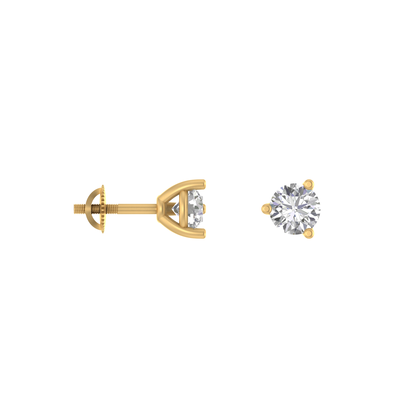 Brilliant Essence: 14K 3-Prong Moissanite Stud Earrings for Timeless Sparkle