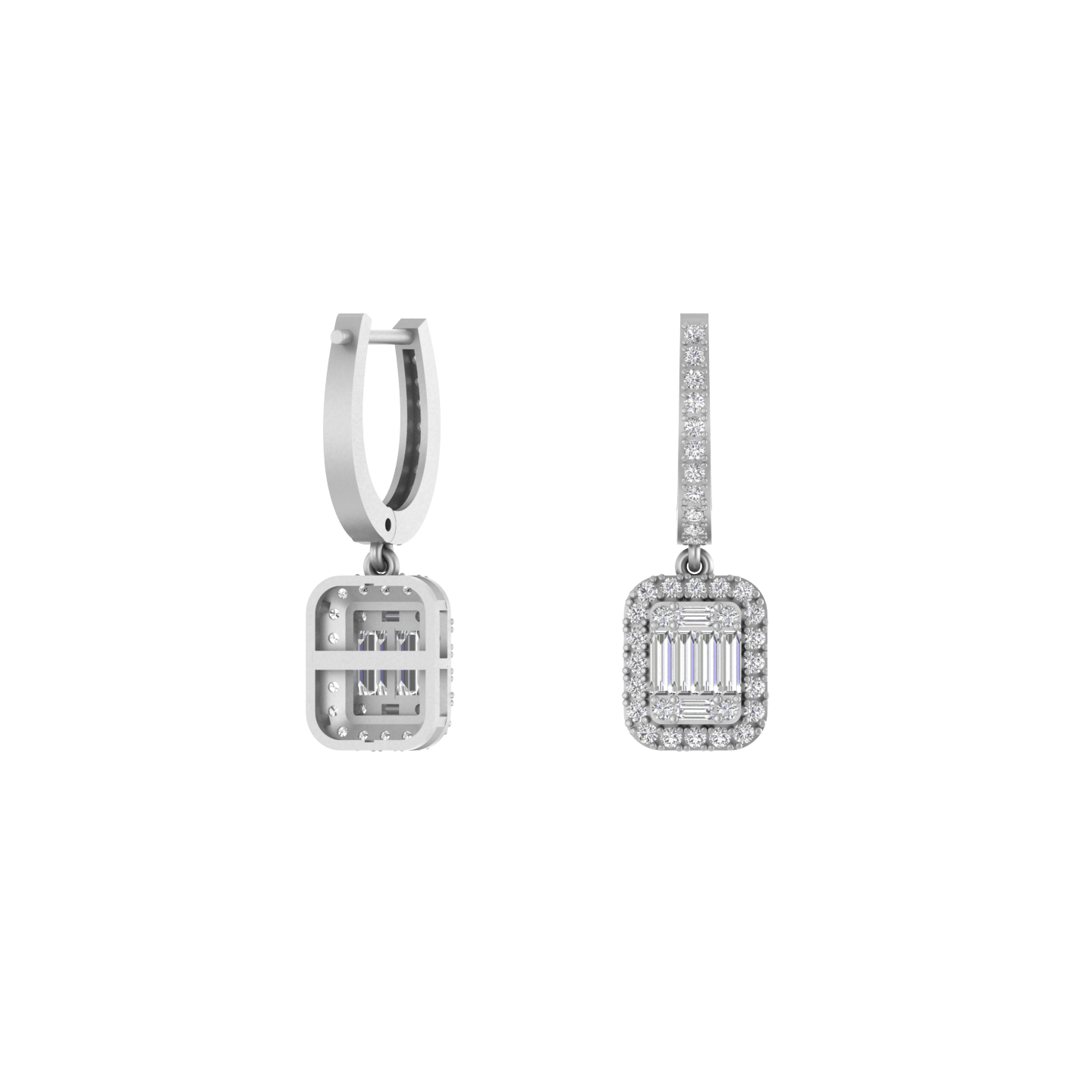 Dazzling Dimensions: 14K Gold Dangle Wonders Hoops